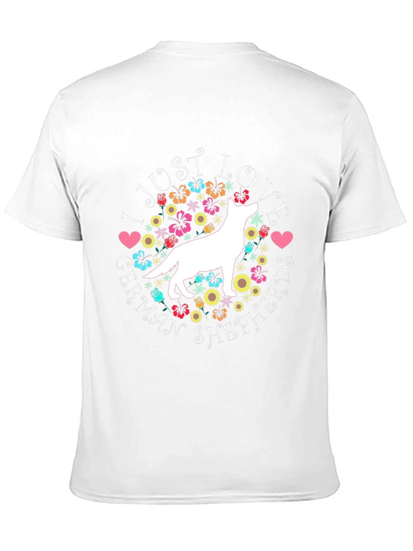 I Love German Shepherds Black T-Shirt