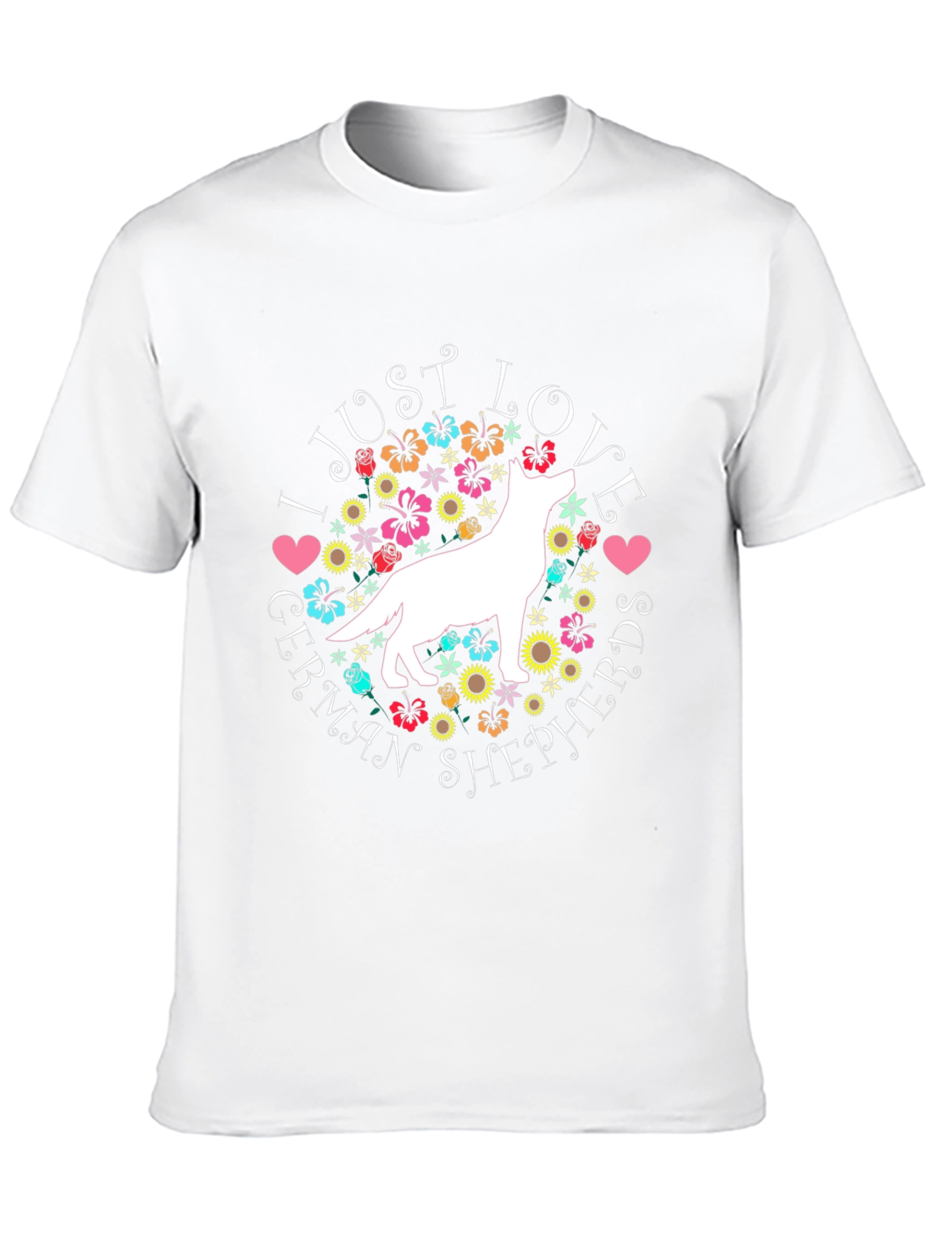 I Love German Shepherds Black T-Shirt