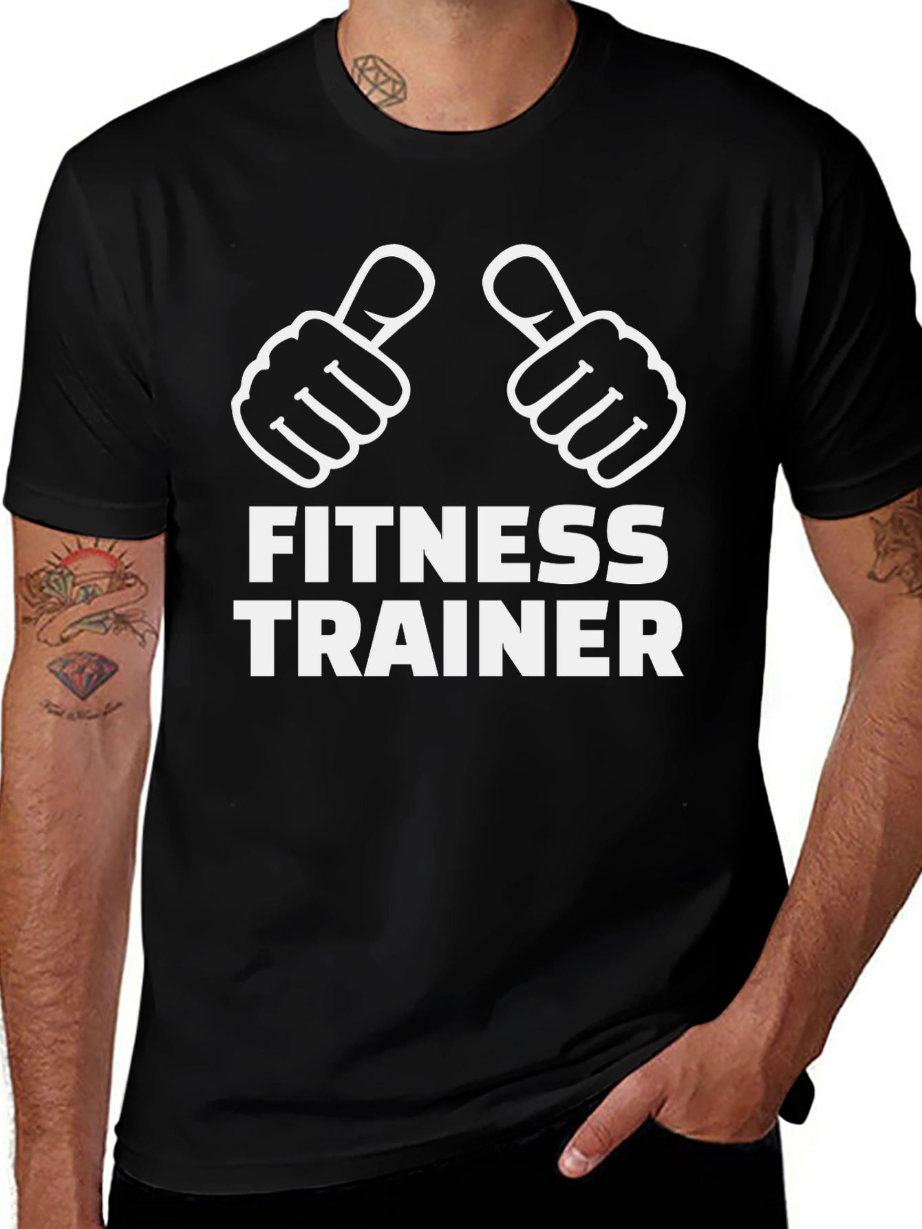 Fitness Trainer Graphic T-Shirt - Black
