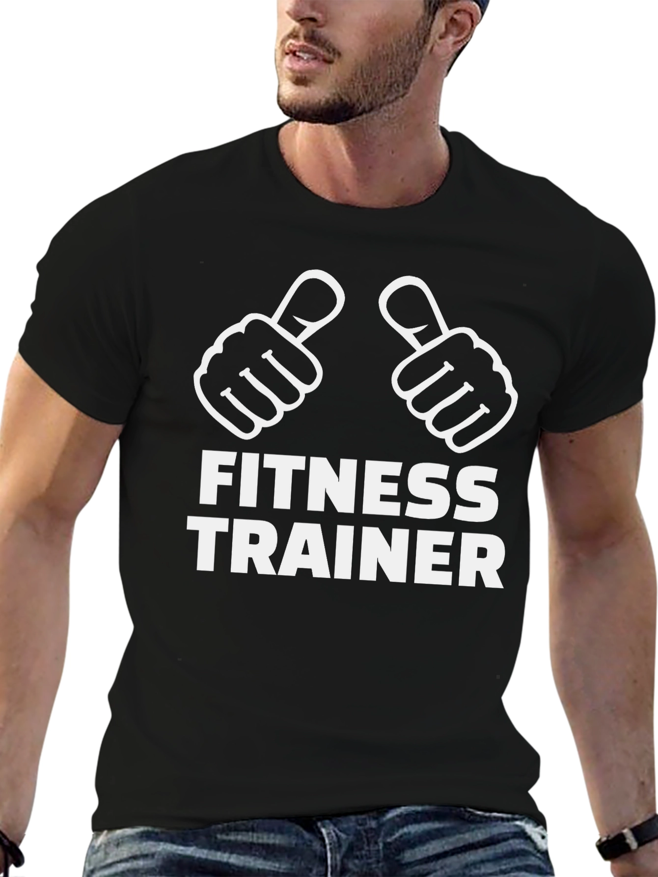 Fitness Trainer Graphic T-Shirt - Black