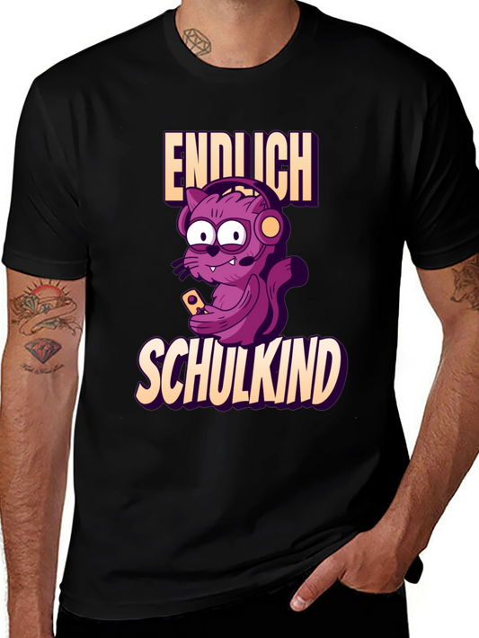Funny Gamer Cat Endlich Schulkind T-Shirt