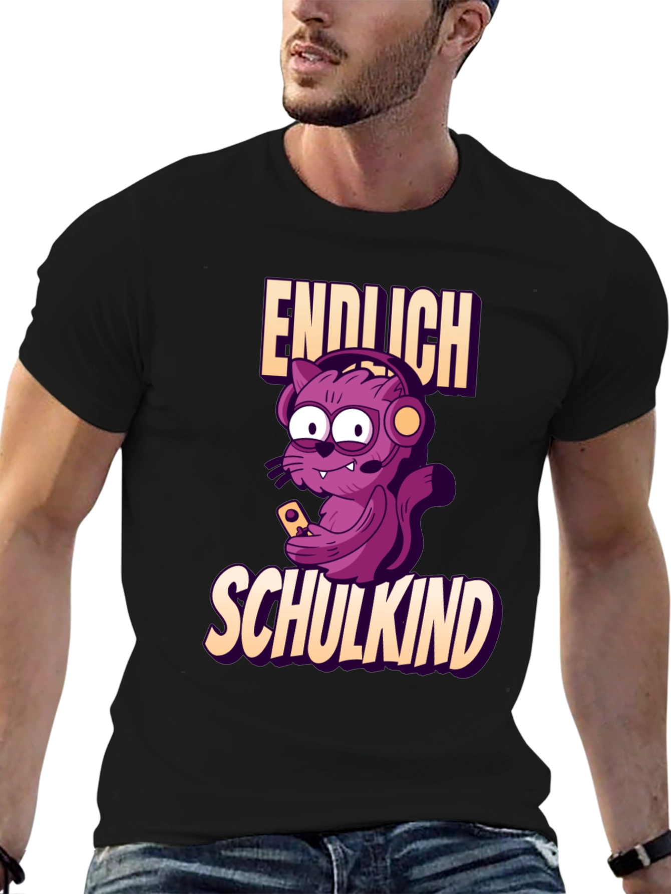 Funny Gamer Cat Endlich Schulkind T-Shirt