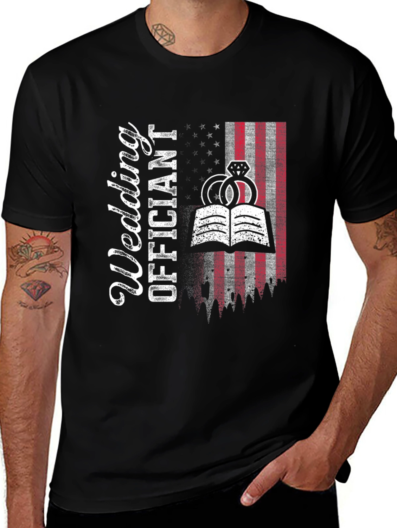 Wedding Officiant US Flag T-Shirt