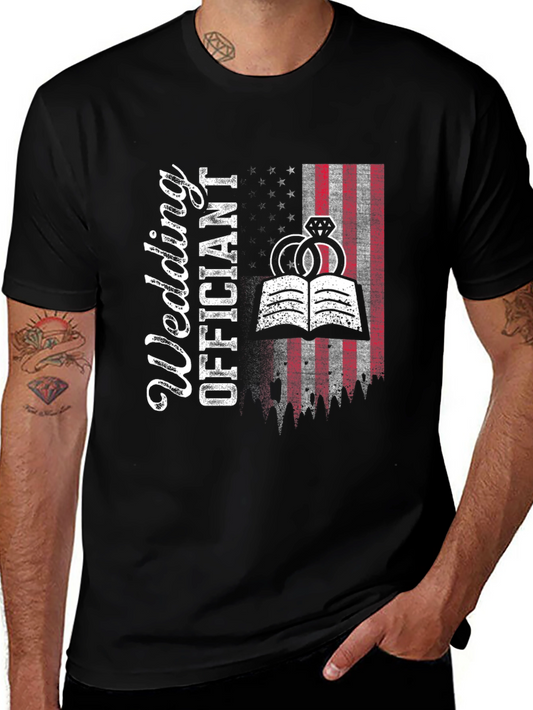 Wedding Officiant US Flag T-Shirt