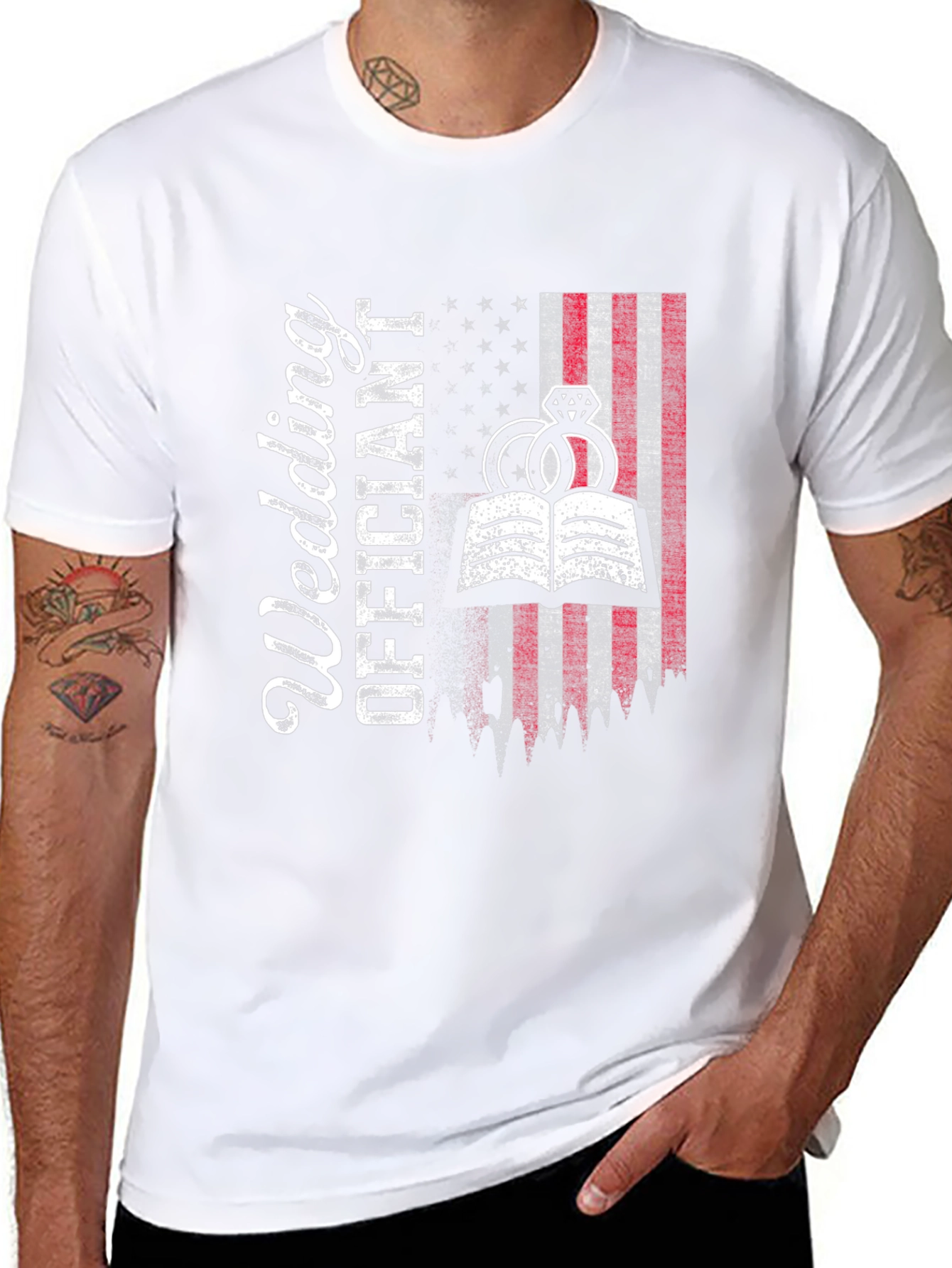 Wedding Officiant US Flag T-Shirt