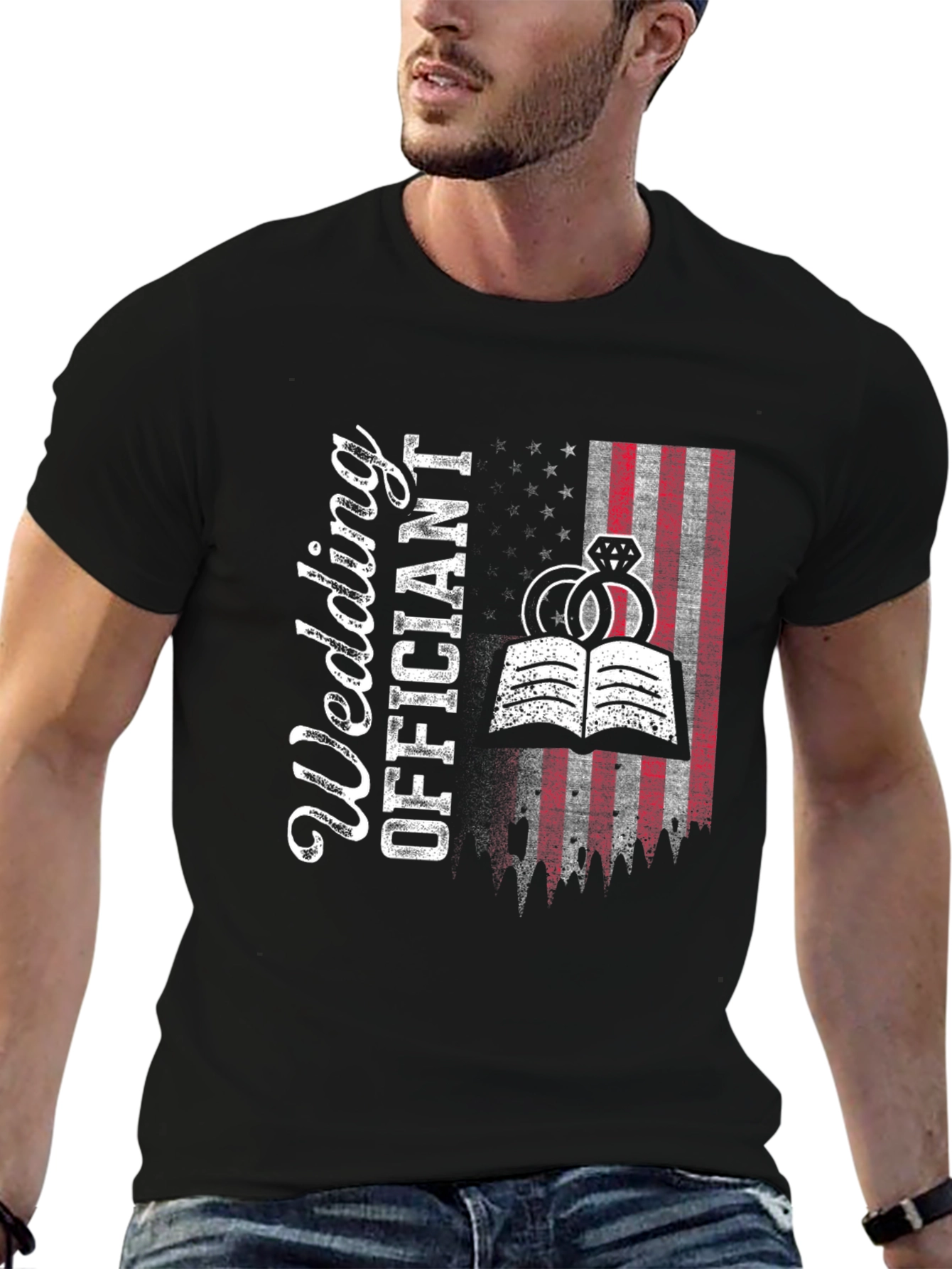 Wedding Officiant US Flag T-Shirt