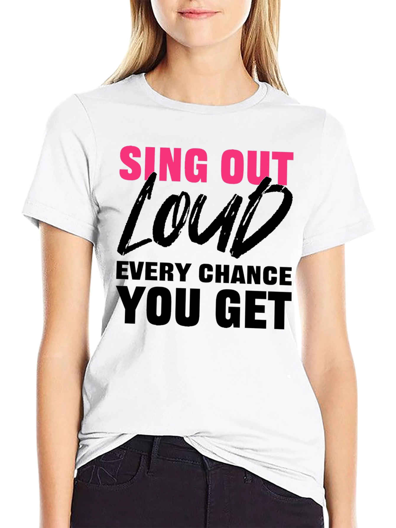 Sing Out Loud T-Shirt - Black Graphic Tee