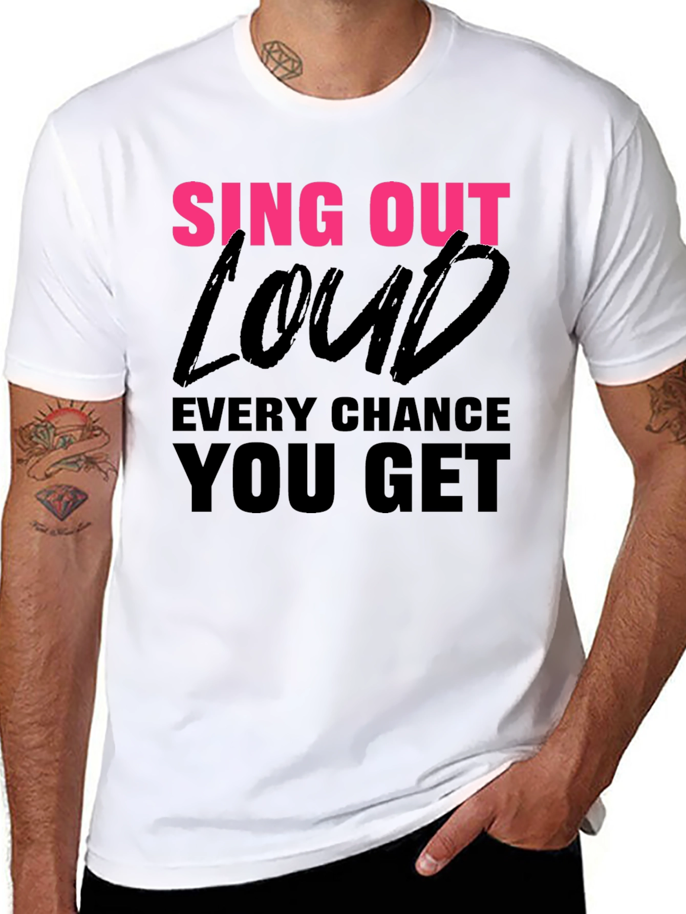 Sing Out Loud T-Shirt - Black Graphic Tee