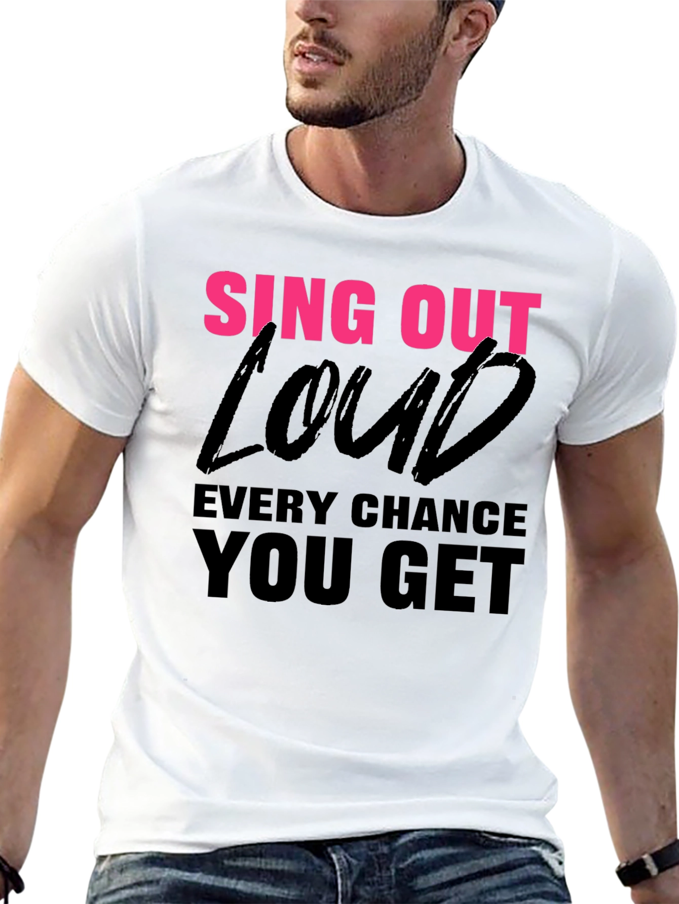 Sing Out Loud T-Shirt - Black Graphic Tee