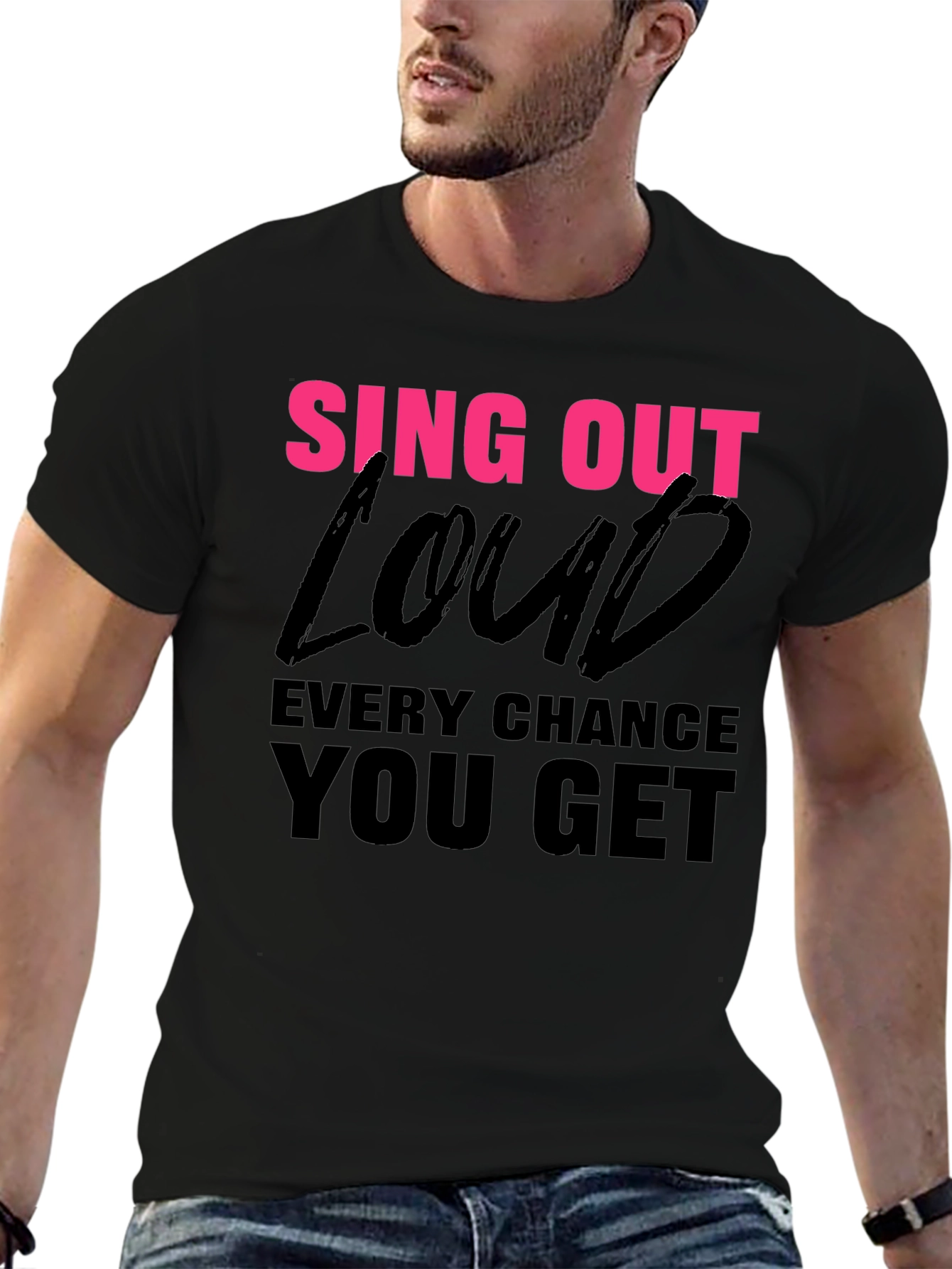 Sing Out Loud T-Shirt - Black Graphic Tee