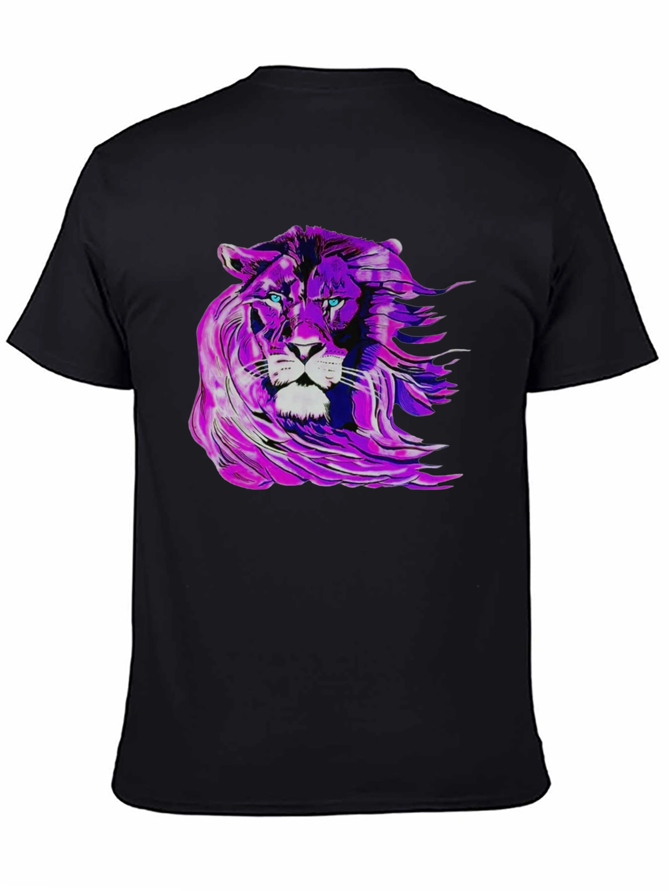 Purple Lion Graphic Tee - Mens Black T-Shirt