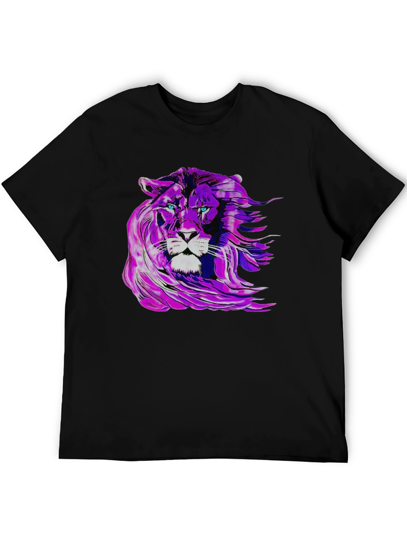 Purple Lion Graphic Tee - Mens Black T-Shirt