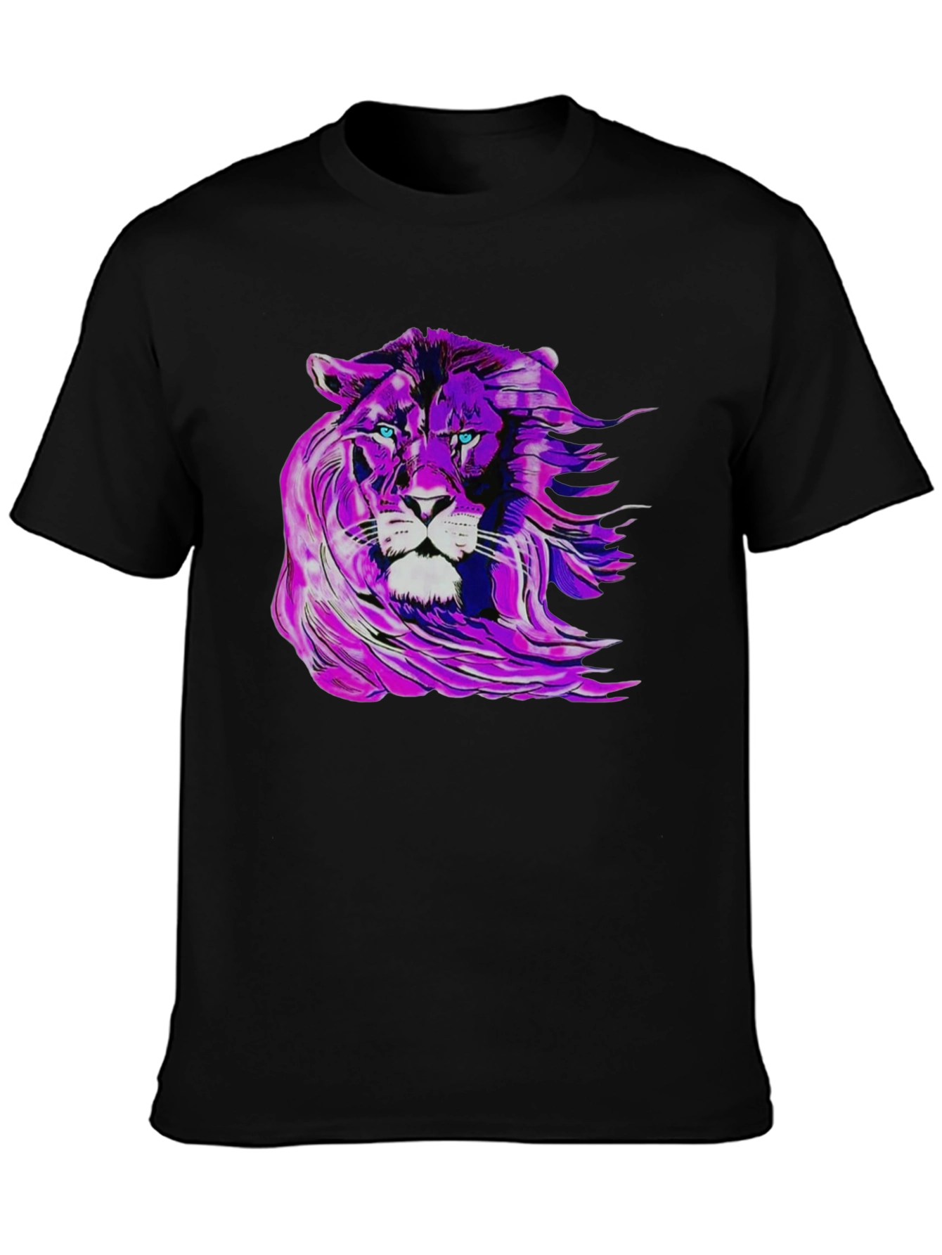 Purple Lion Graphic Tee - Mens Black T-Shirt