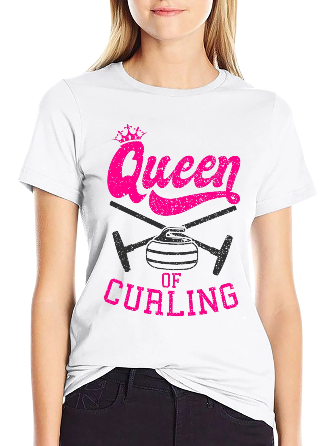 Queen of Curling T-Shirt - Novelty Sports Tee