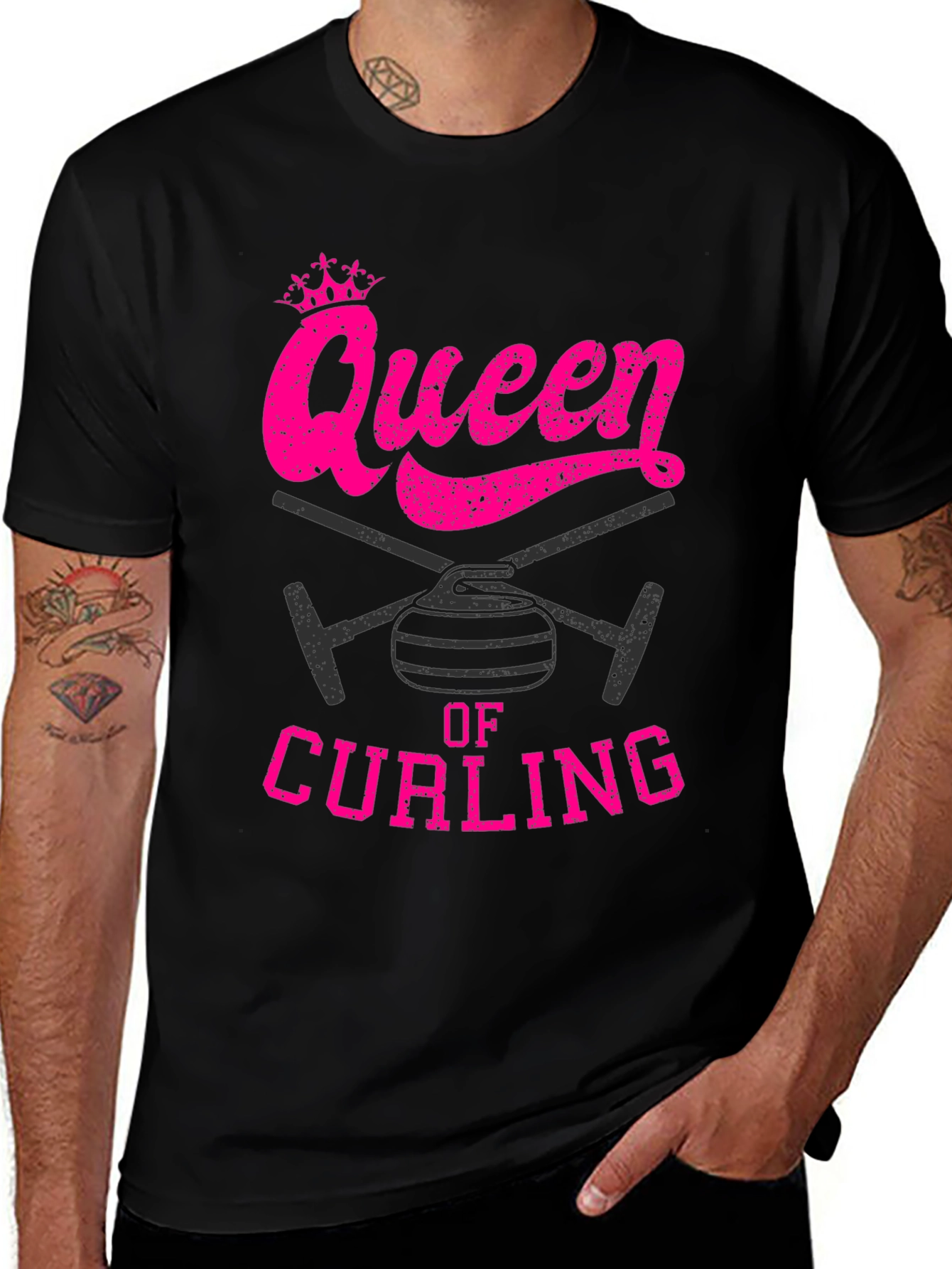 Queen of Curling T-Shirt - Novelty Sports Tee