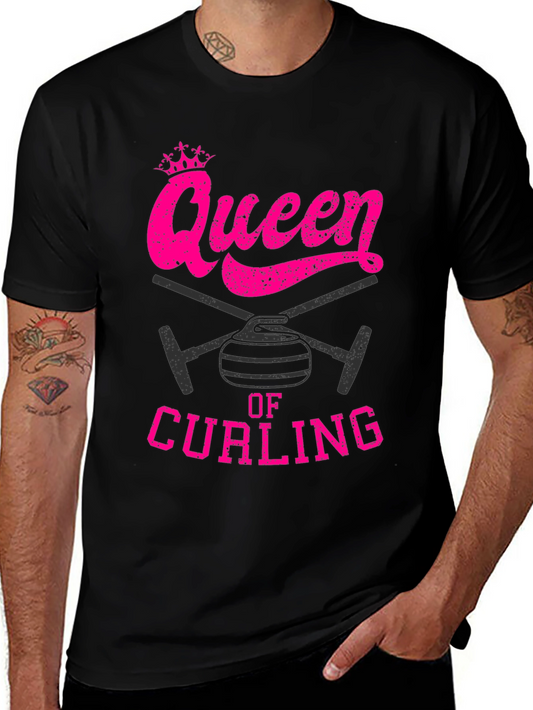 Queen of Curling T-Shirt - Novelty Sports Tee