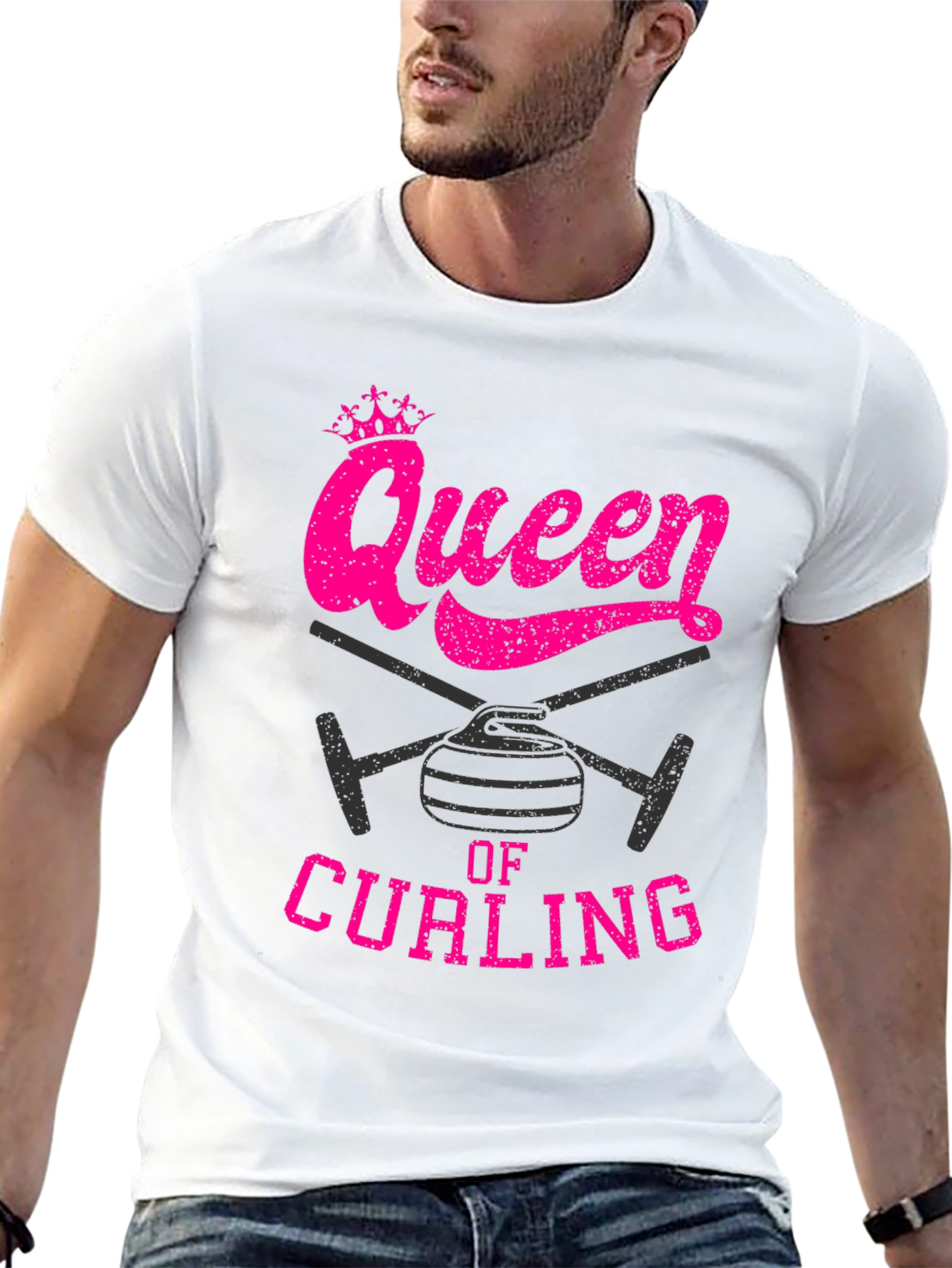 Queen of Curling T-Shirt - Novelty Sports Tee