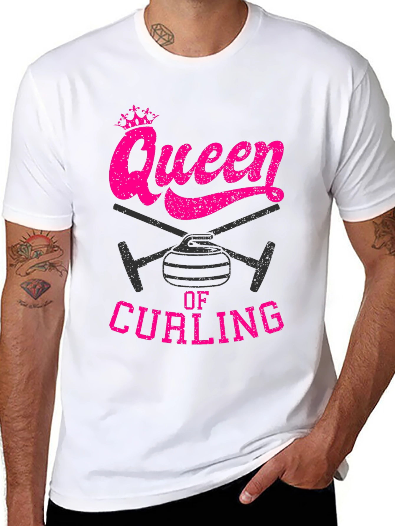 Queen of Curling T-Shirt - Novelty Sports Tee