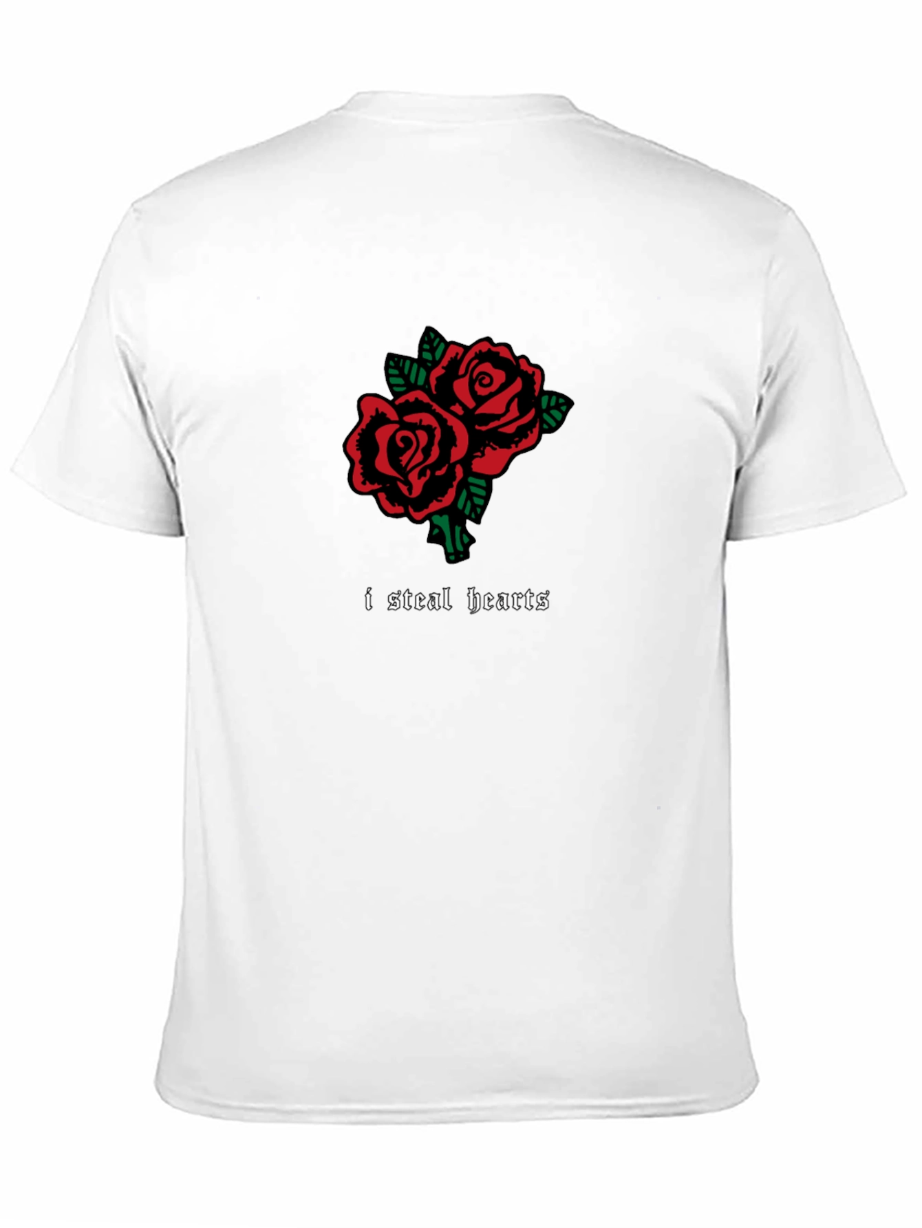 I Steal Hearts Rose Graphic Black T-Shirt