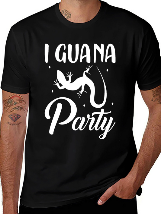 I Guana Party T-Shirt - Mens Black Tee