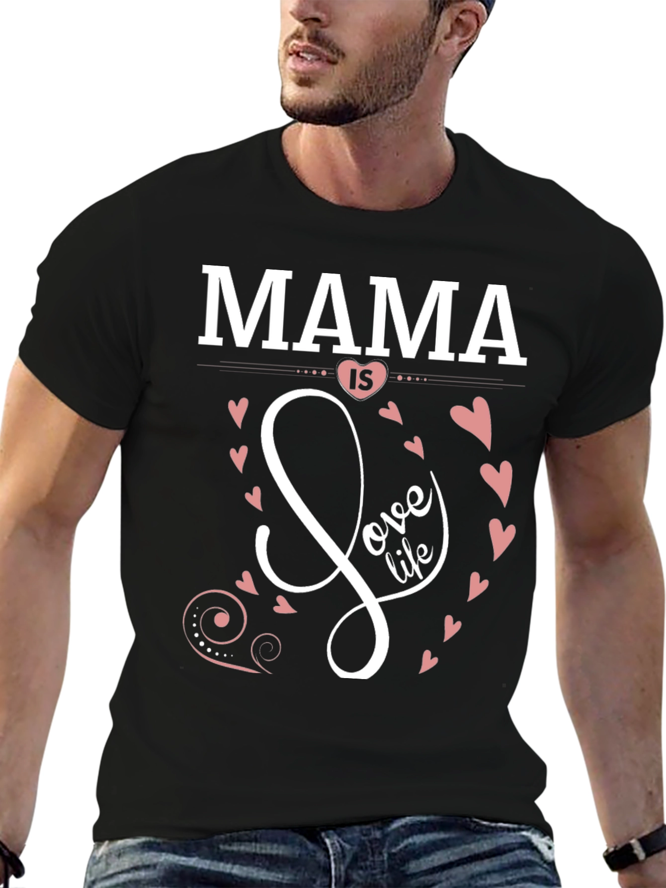 Mama is Love Life Black Graphic T-Shirt