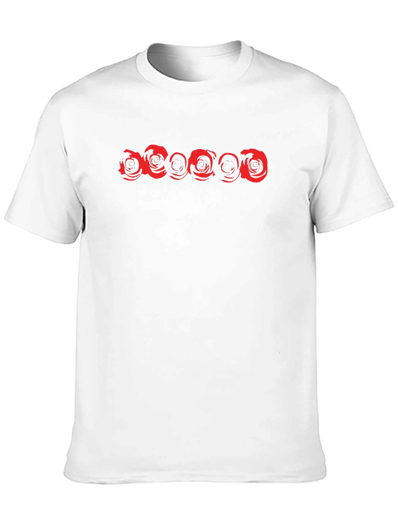Mens Black T-Shirt with Red Floral Design
