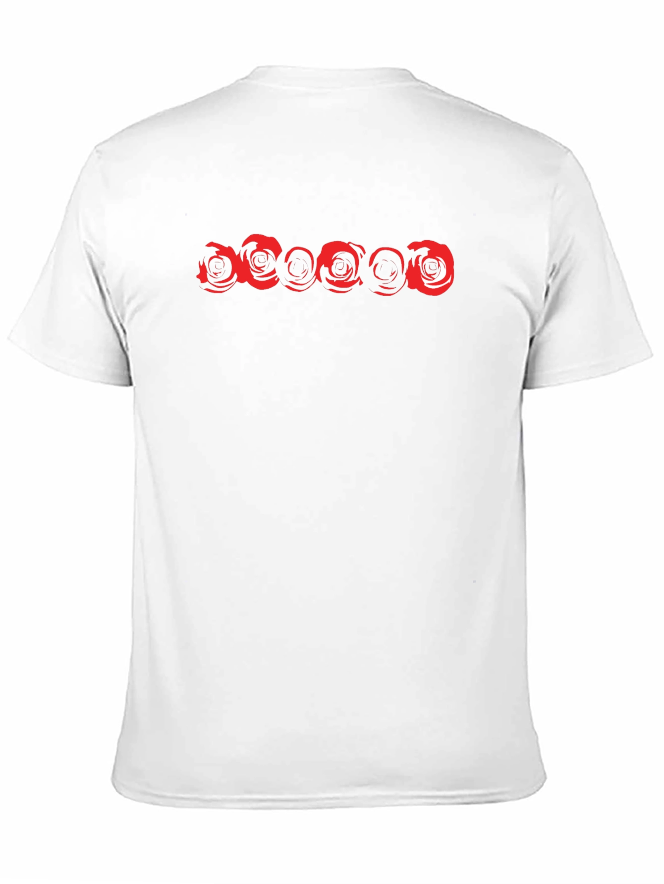 Mens Black T-Shirt with Red Floral Design