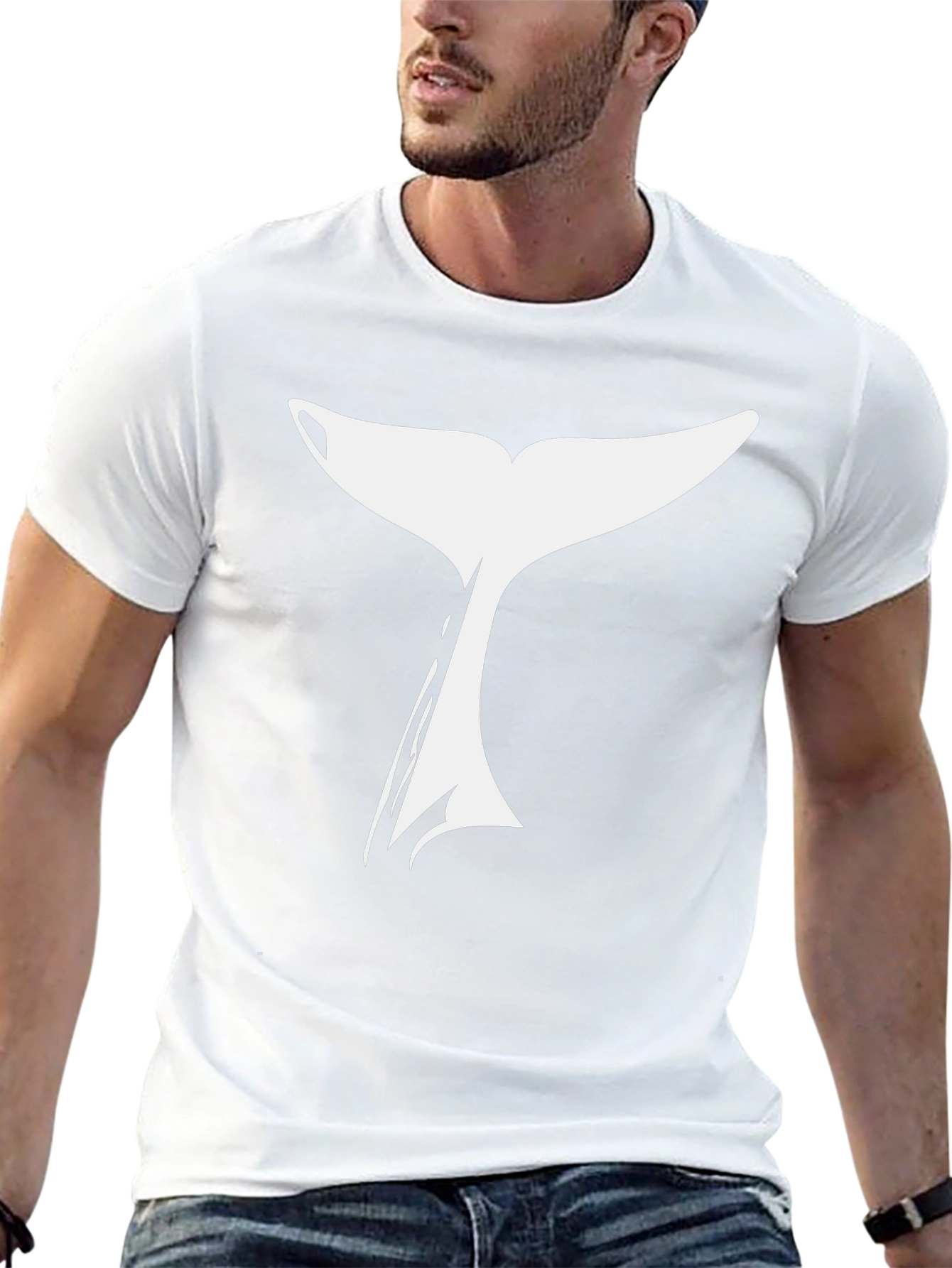 Whale Tail Graphic T-Shirt - Black