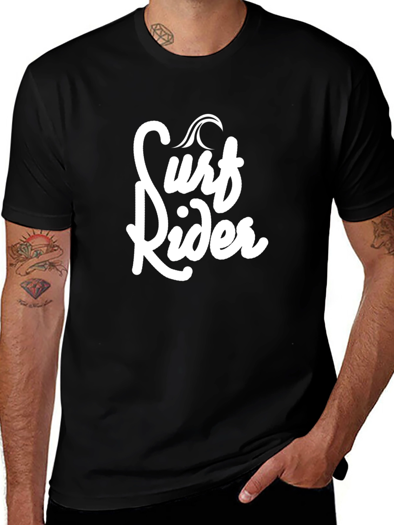 Surf Rider Graphic Black T-Shirt