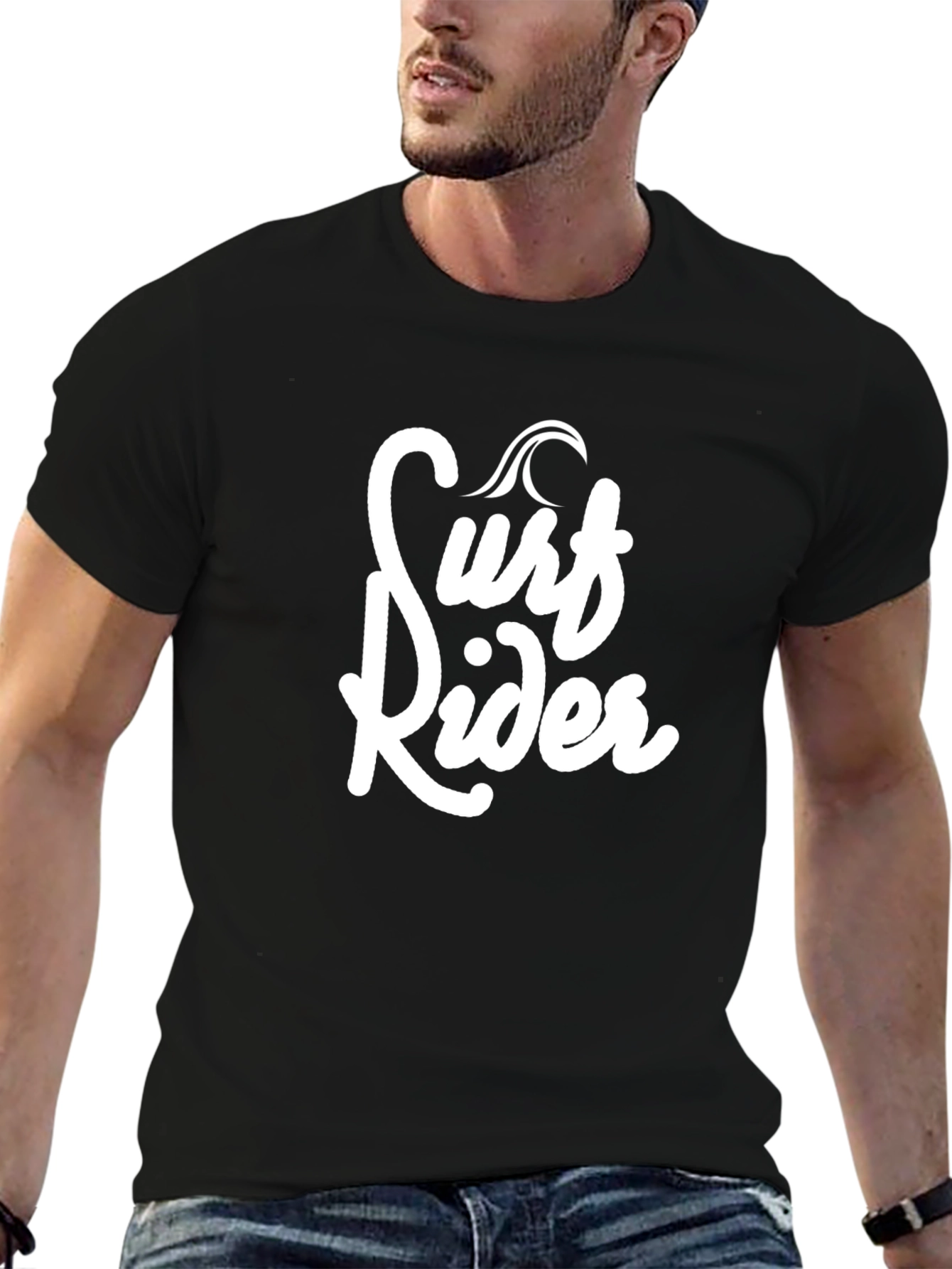Surf Rider Graphic Black T-Shirt