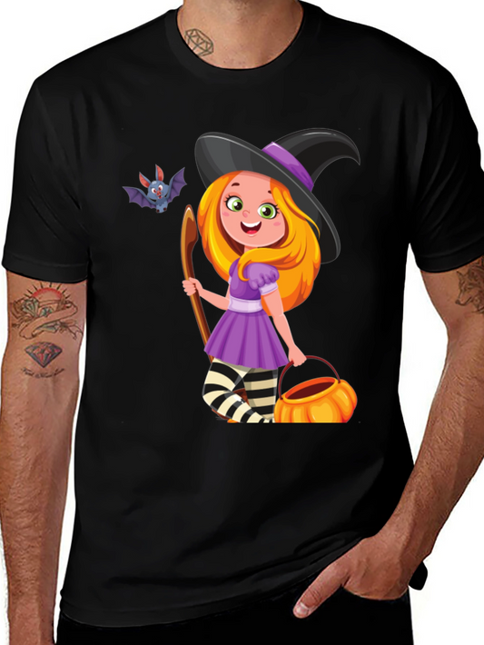 Halloween Witch T-Shirt - Cute Bat Design