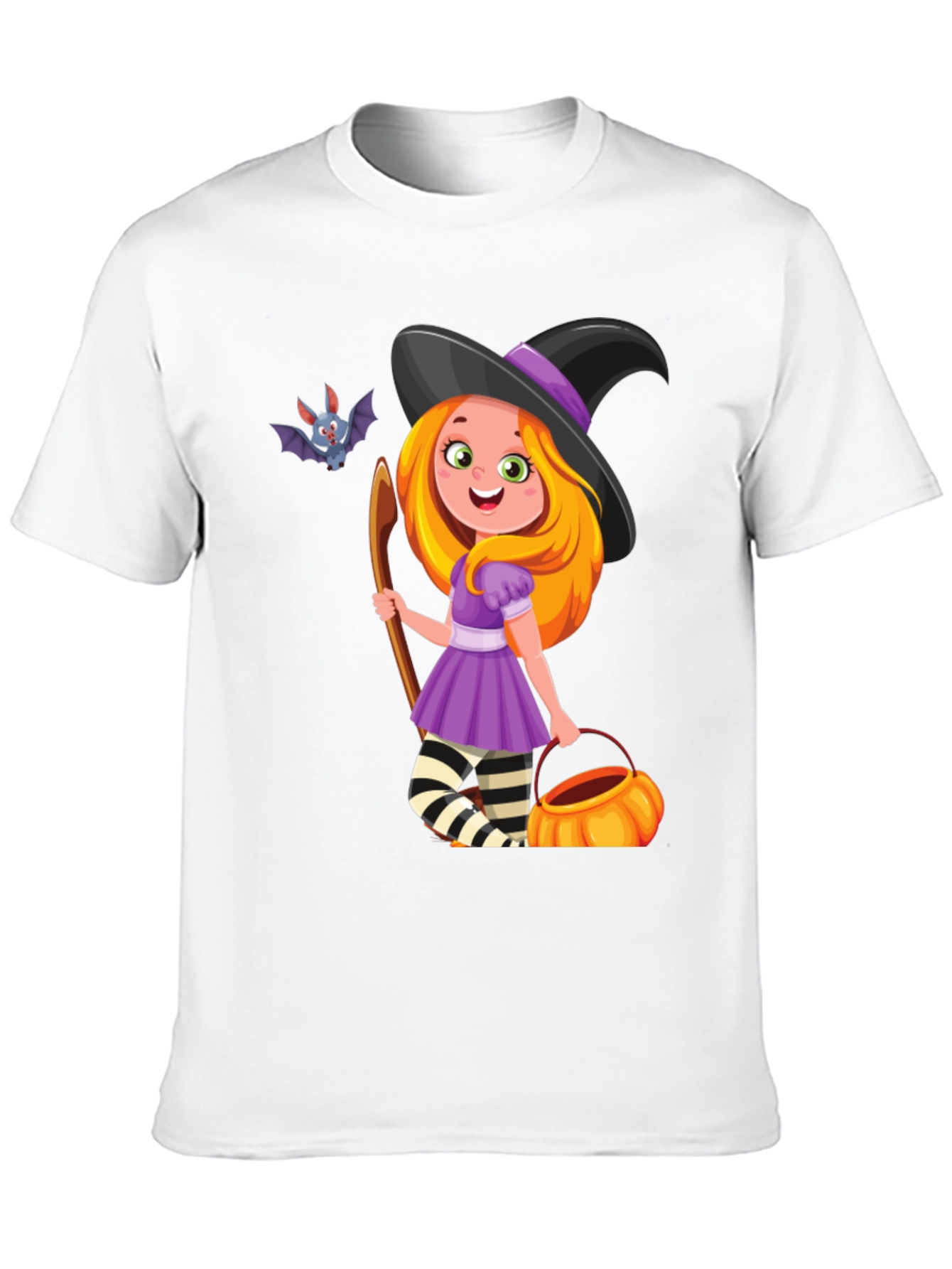 Halloween Witch T-Shirt - Cute Bat Design