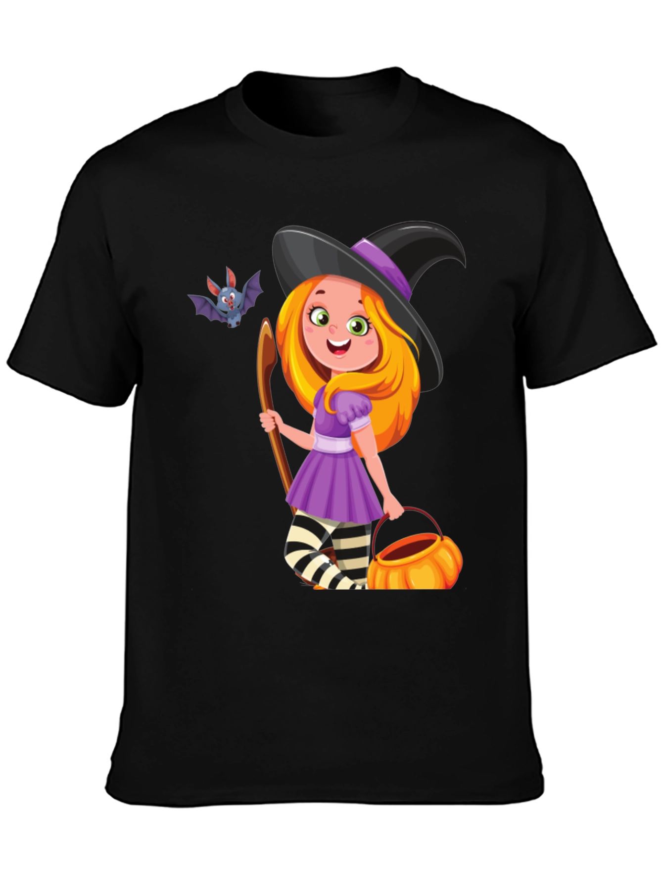 Halloween Witch T-Shirt - Cute Bat Design