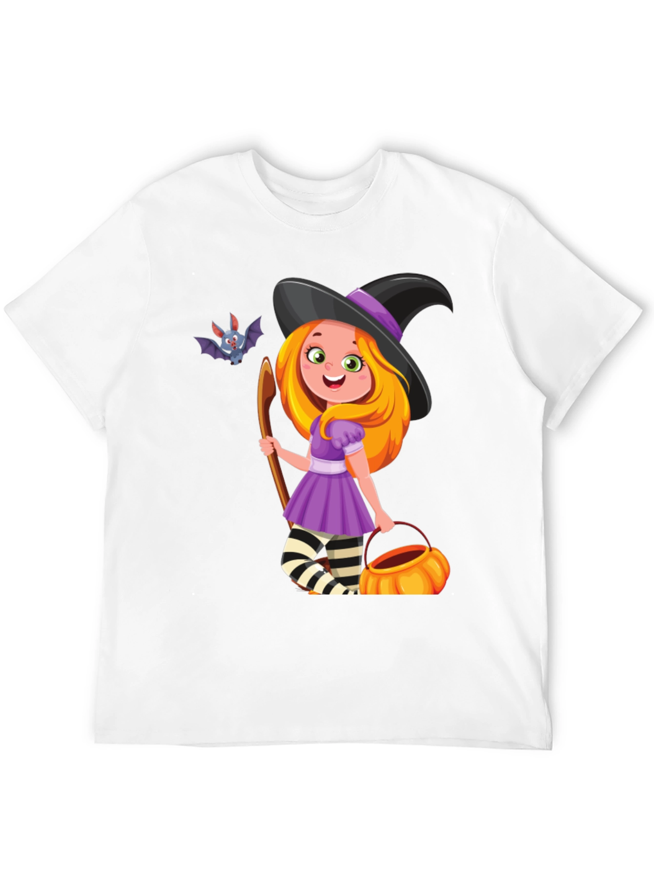 Halloween Witch T-Shirt - Cute Bat Design