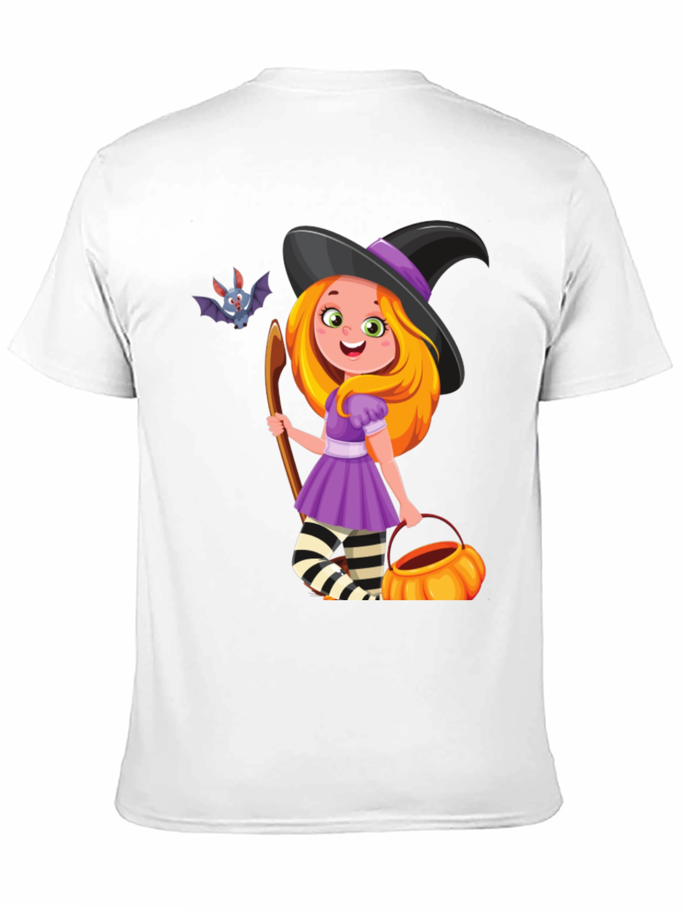 Halloween Witch T-Shirt - Cute Bat Design