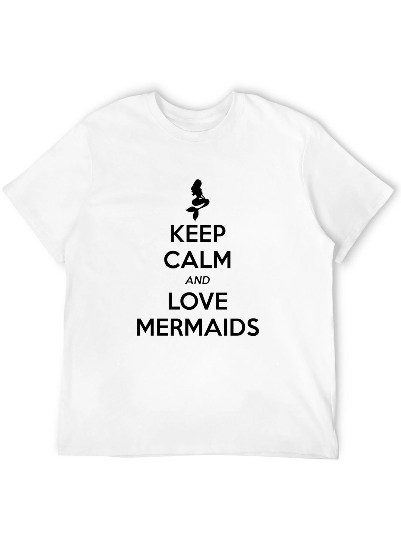 Keep Calm and Love Mermaids Black Graphic Tee
