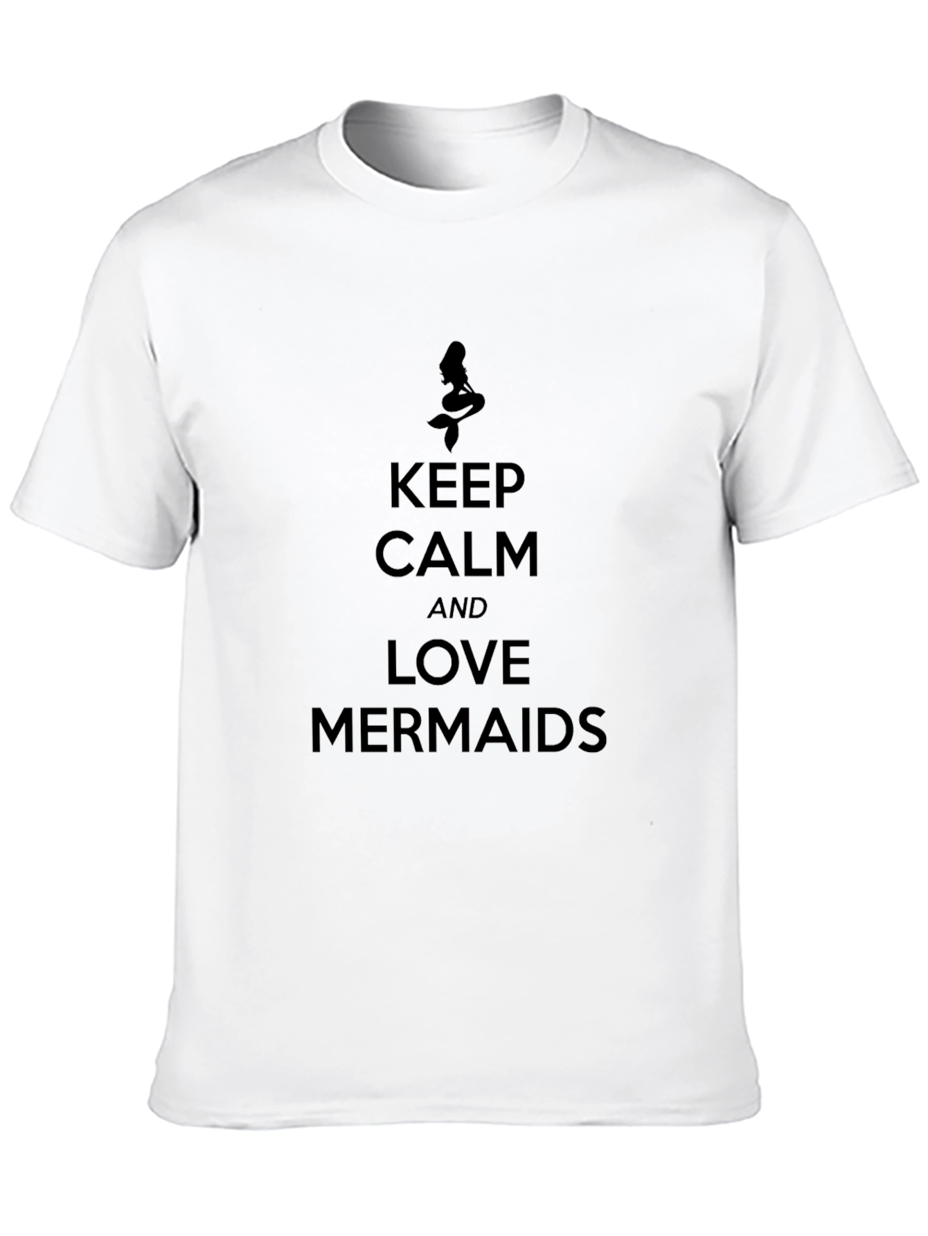 Keep Calm and Love Mermaids Black Graphic Tee