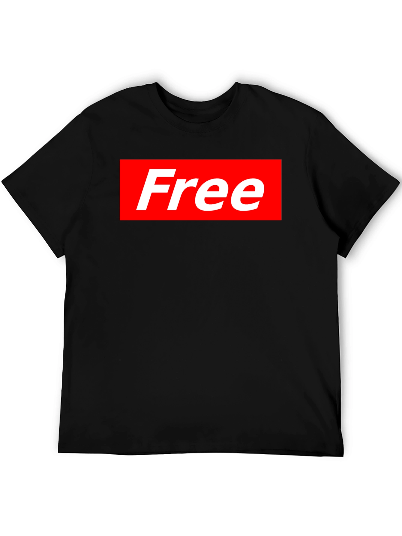 Free Supreme Style T-Shirt - Black Cotton Blend Tee