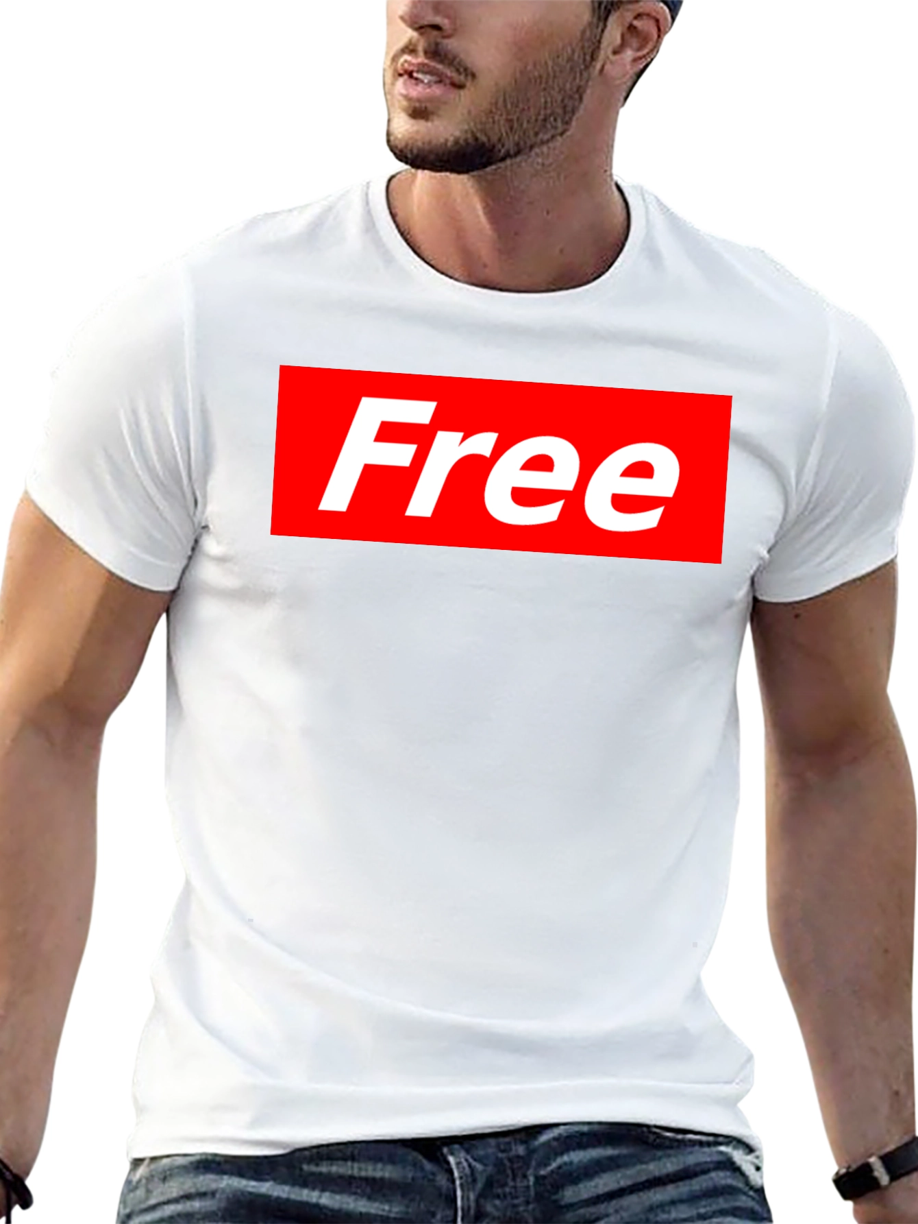 Free Supreme Style T-Shirt - Black Cotton Blend Tee
