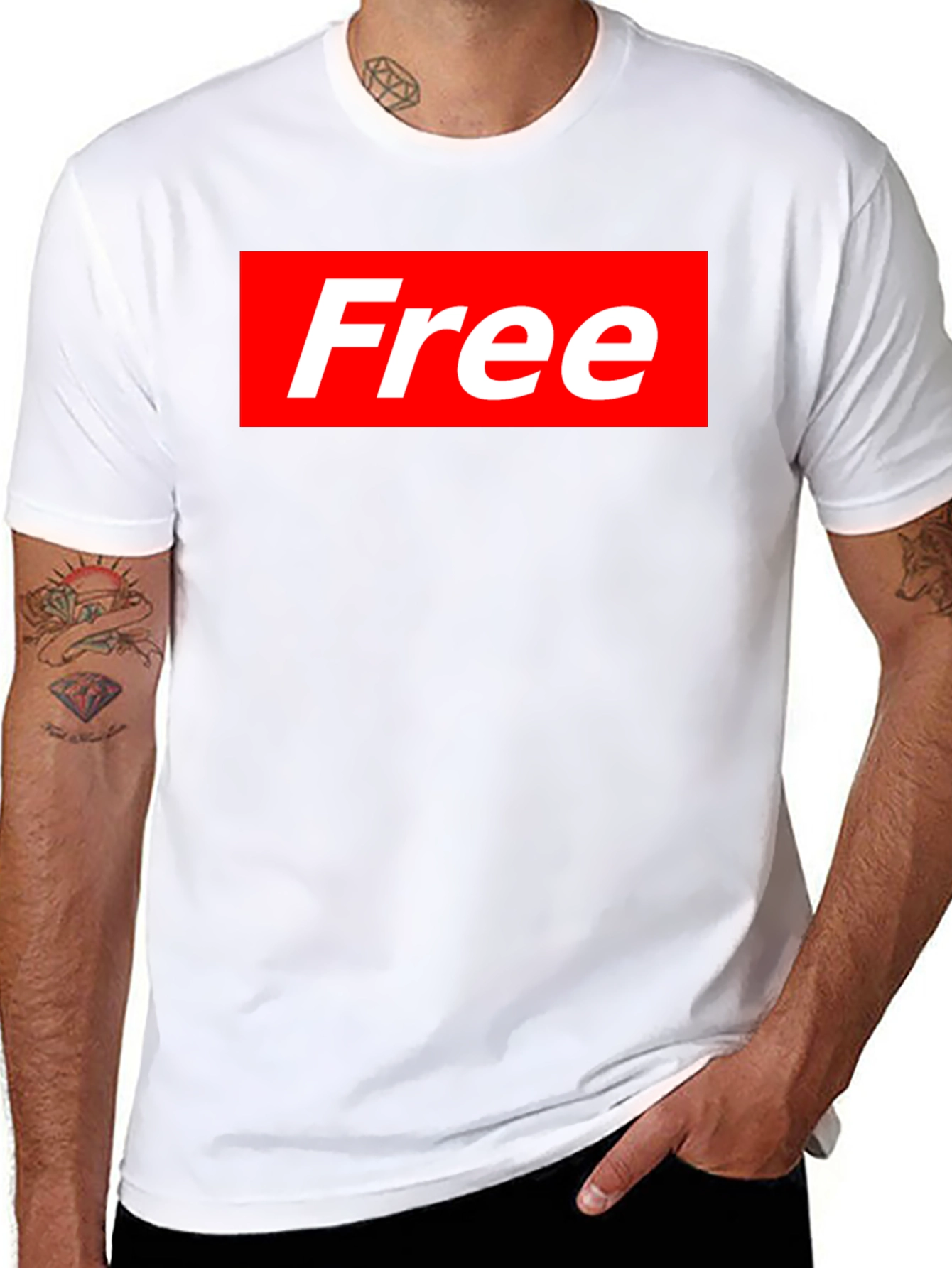 Free Supreme Style T-Shirt - Black Cotton Blend Tee