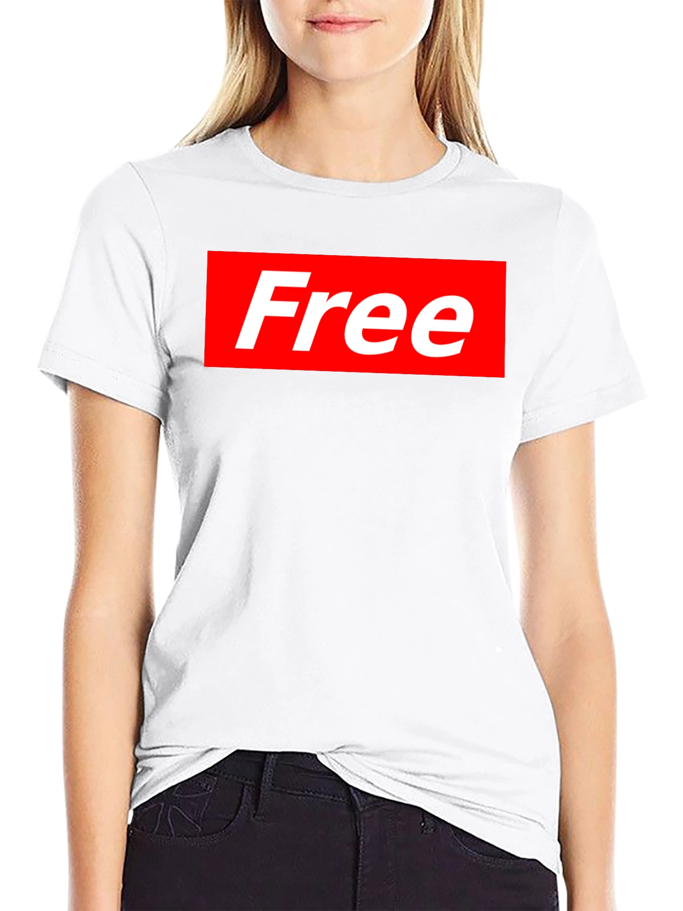 Free Supreme Style T-Shirt - Black Cotton Blend Tee
