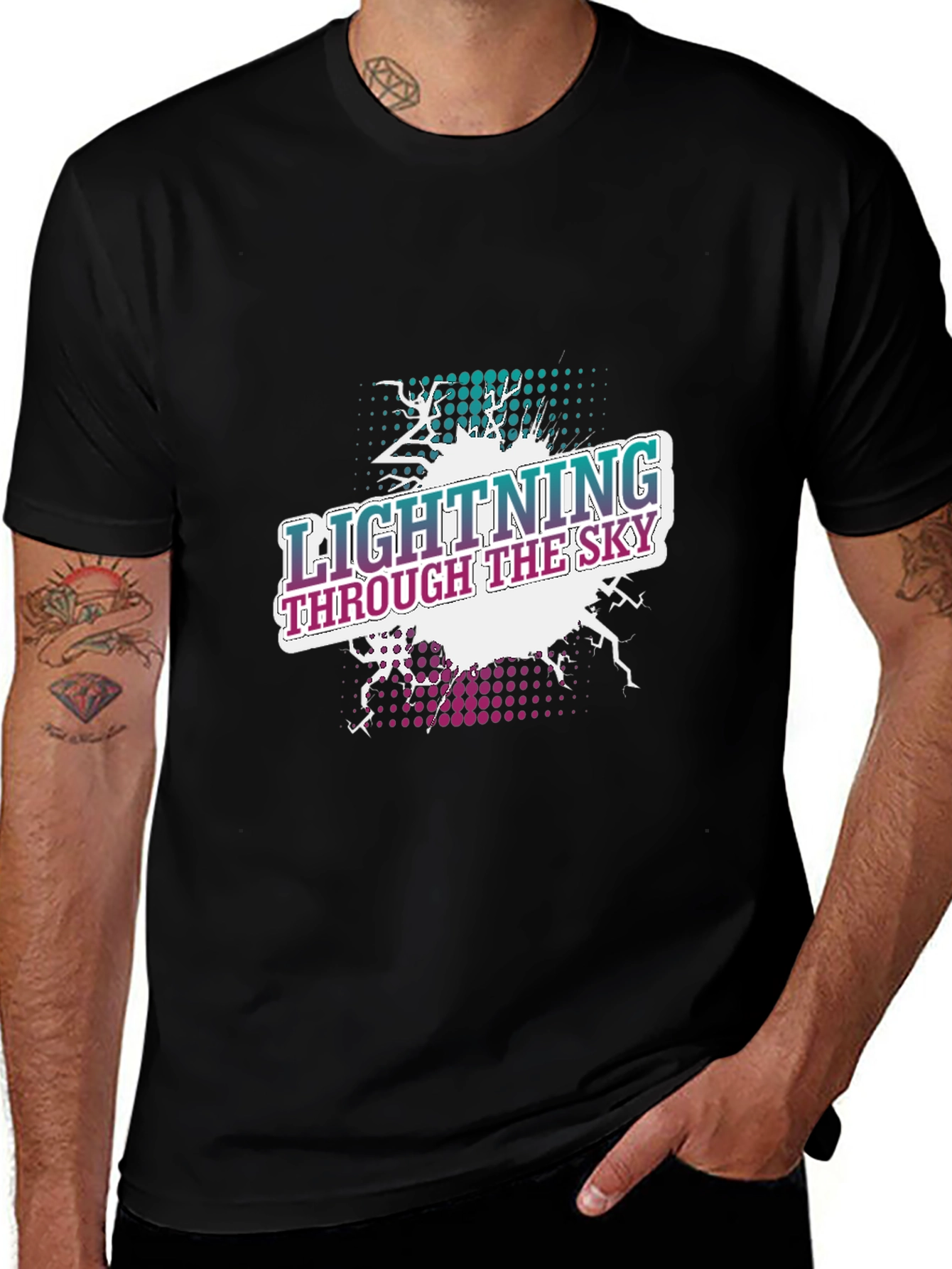 Lightning Through the Sky Graphic Tee - Black