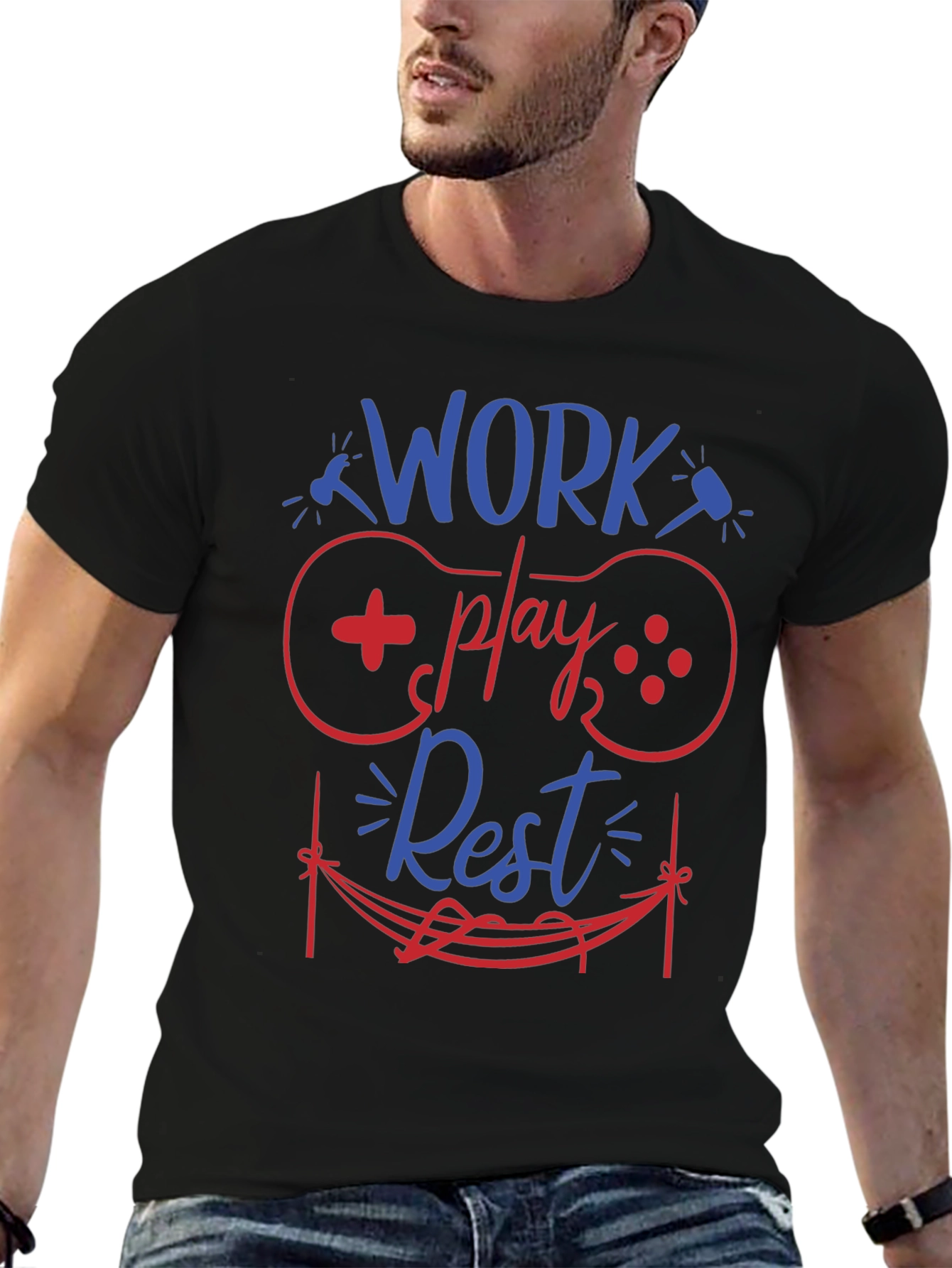 Work Play Rest Gamer Graphic T-Shirt