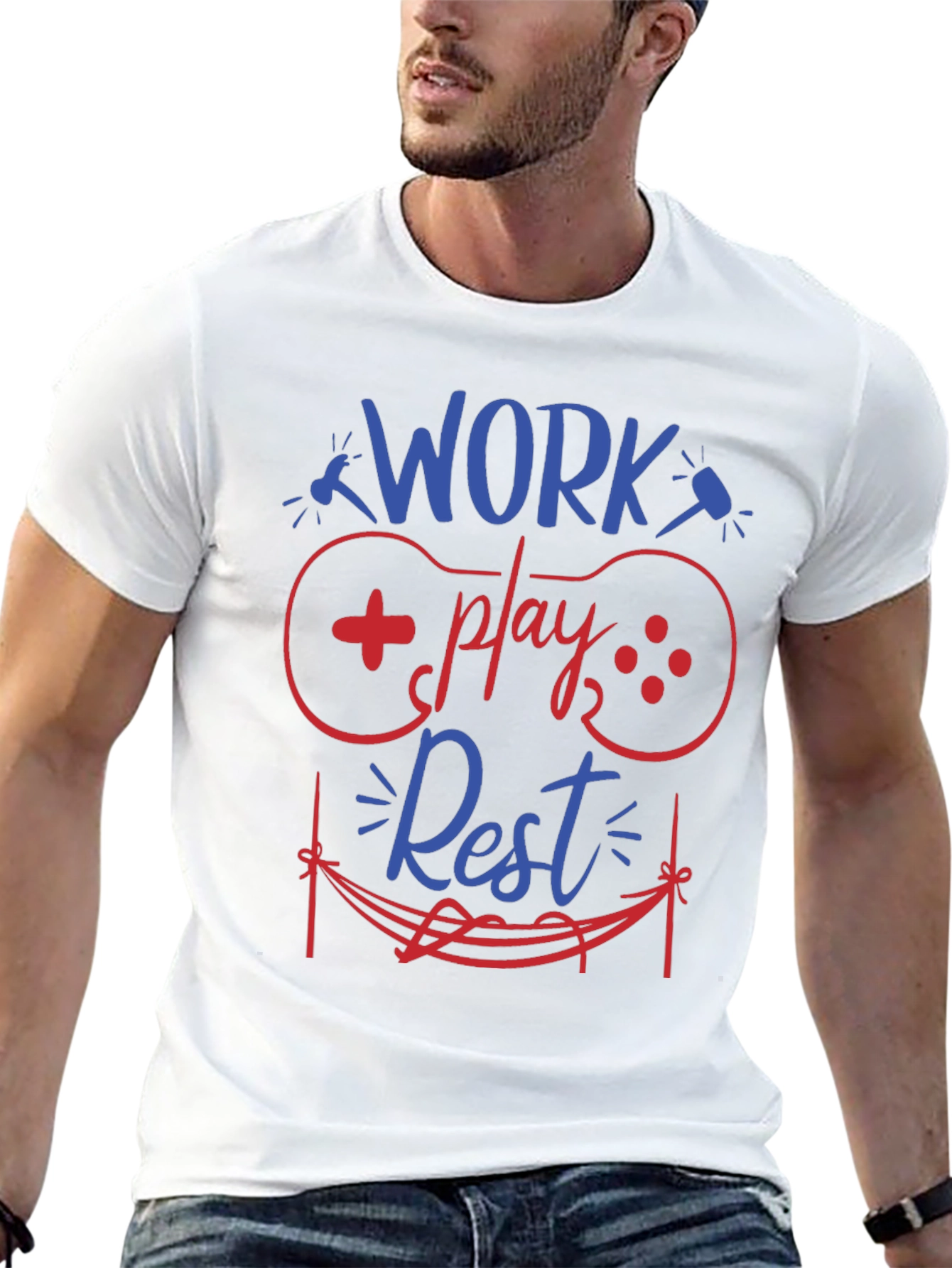Work Play Rest Gamer Graphic T-Shirt