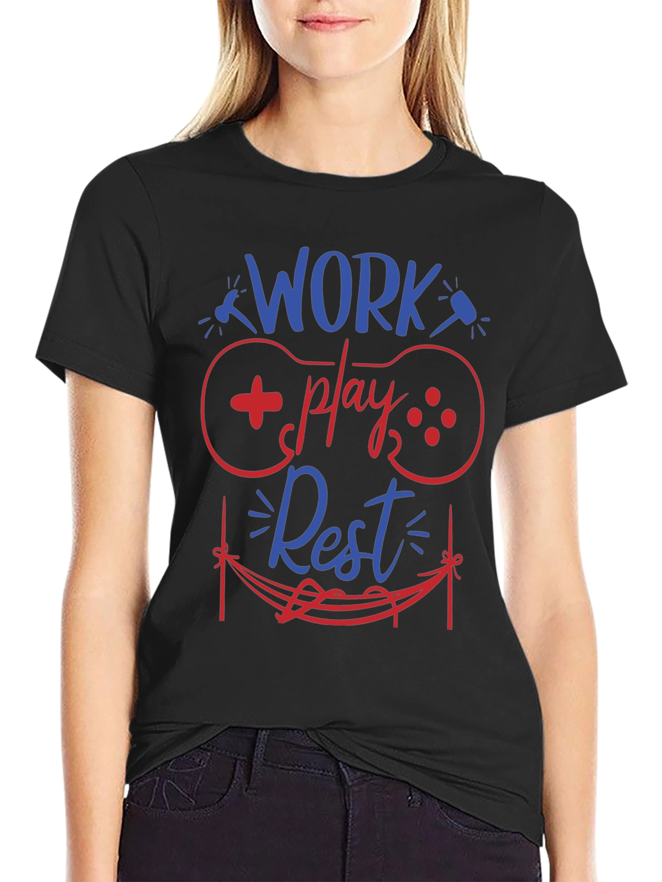 Work Play Rest Gamer Graphic T-Shirt