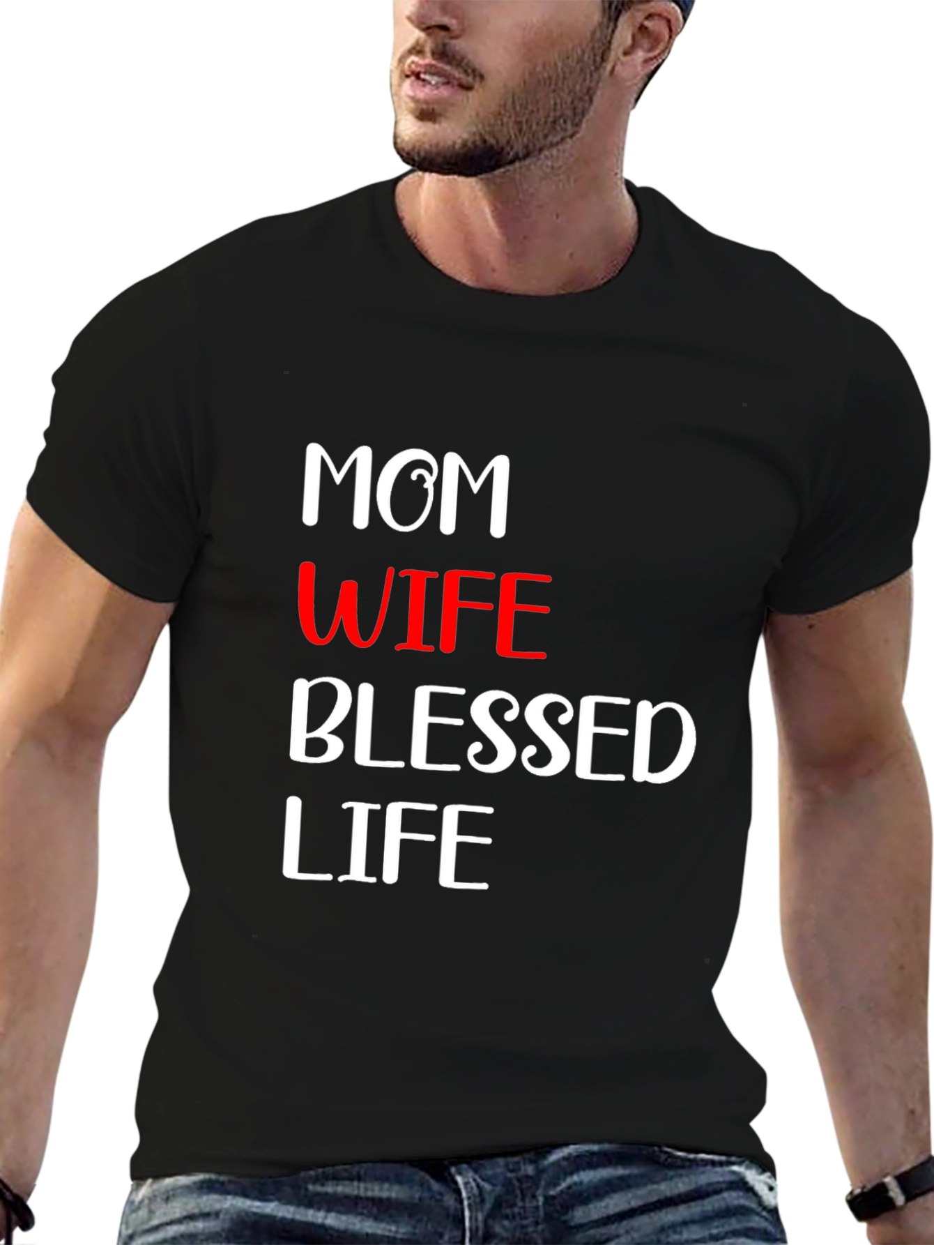 Mom Wife Blessed Life Graphic Tee