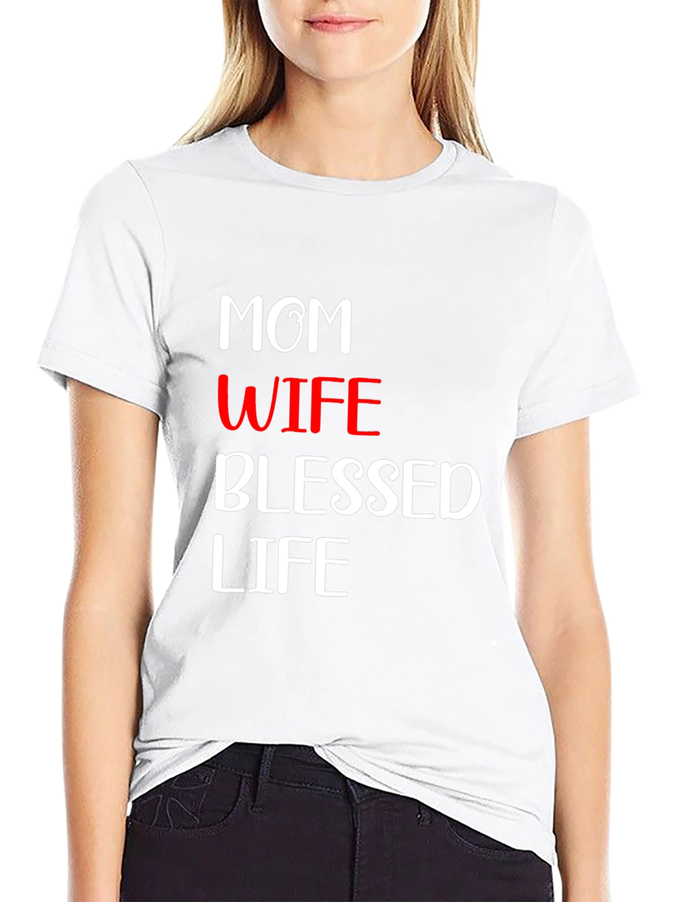 Mom Wife Blessed Life Graphic Tee