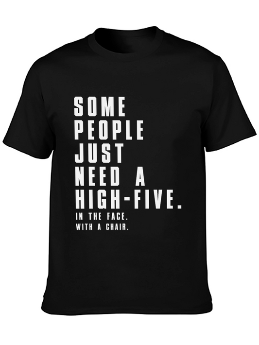 Sarcastic Humor Graphic Tee - High Five in the Face