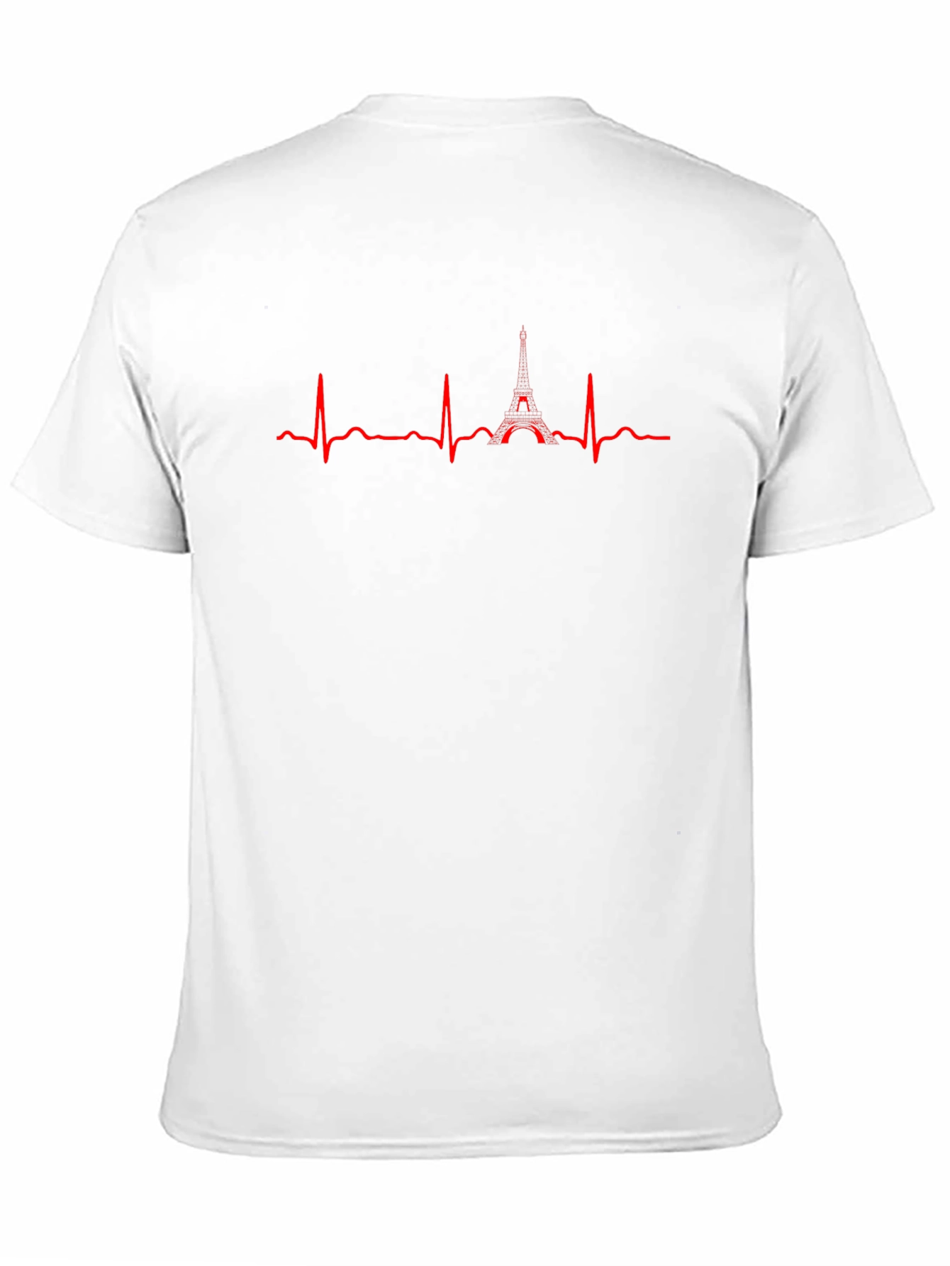 Paris Heartbeat Black Tee - Eiffel Tower ECG Design