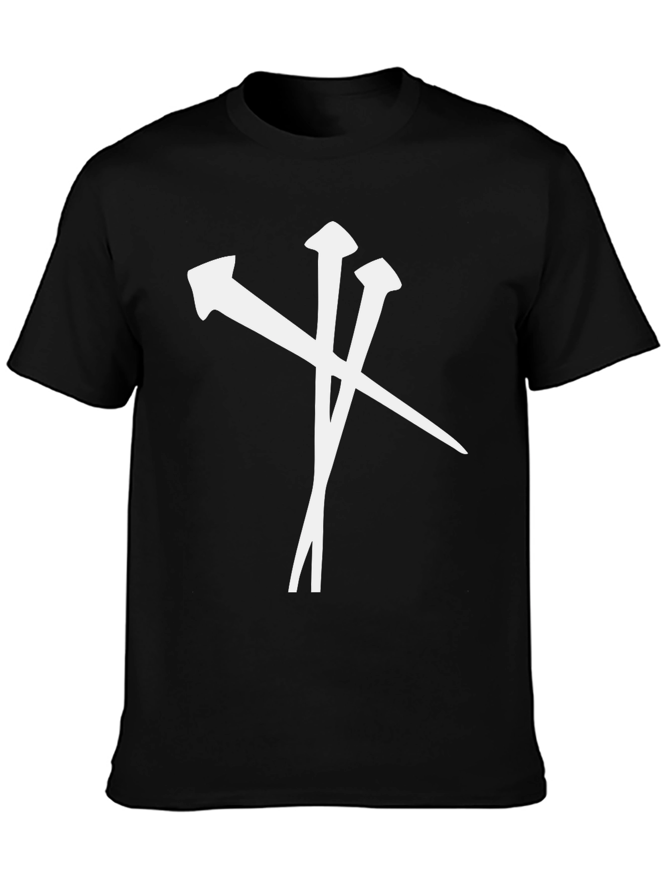 Nail Cross Graphic T-Shirt - Black
